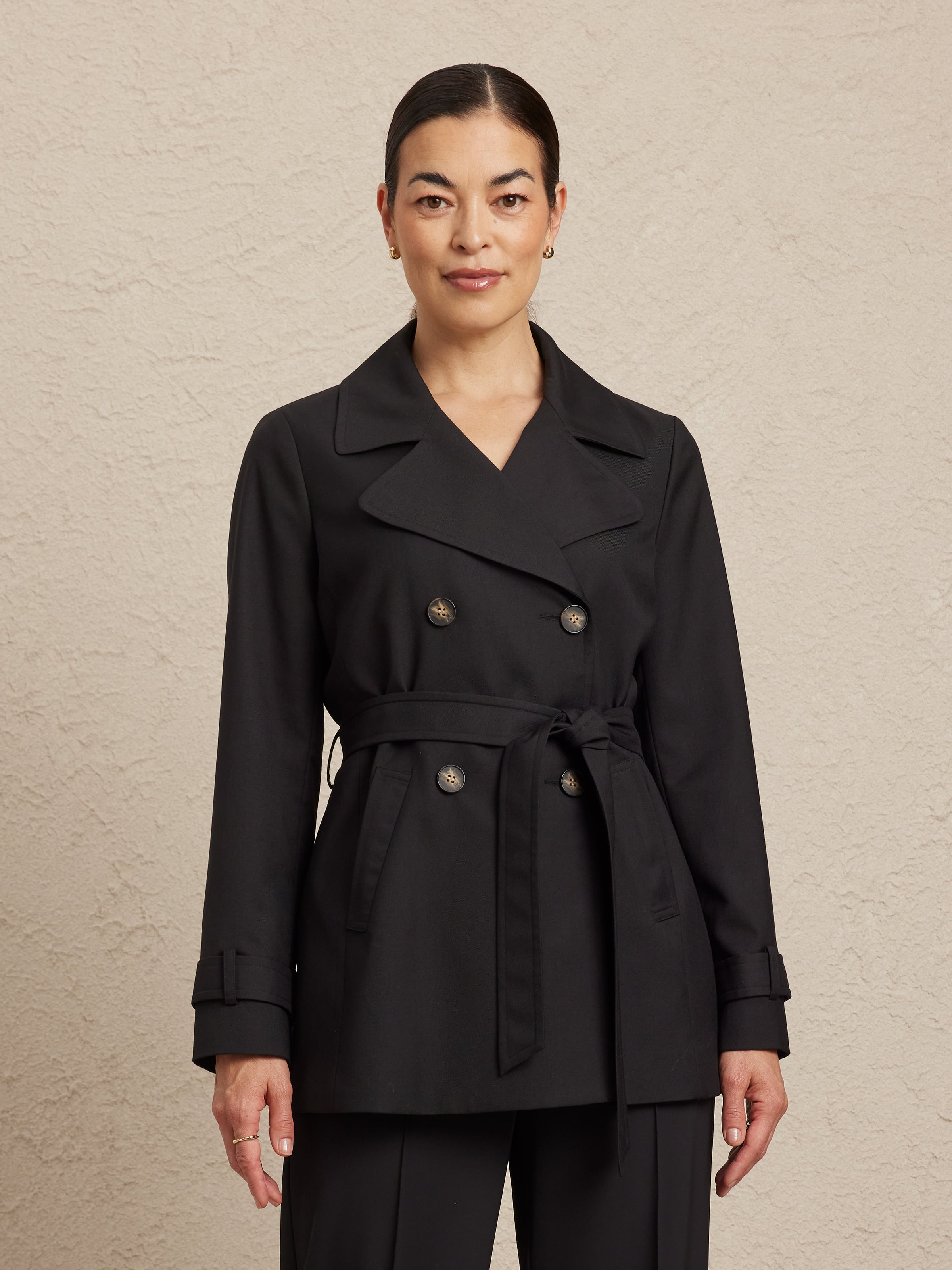 Mia Double Button Short Trench Coat