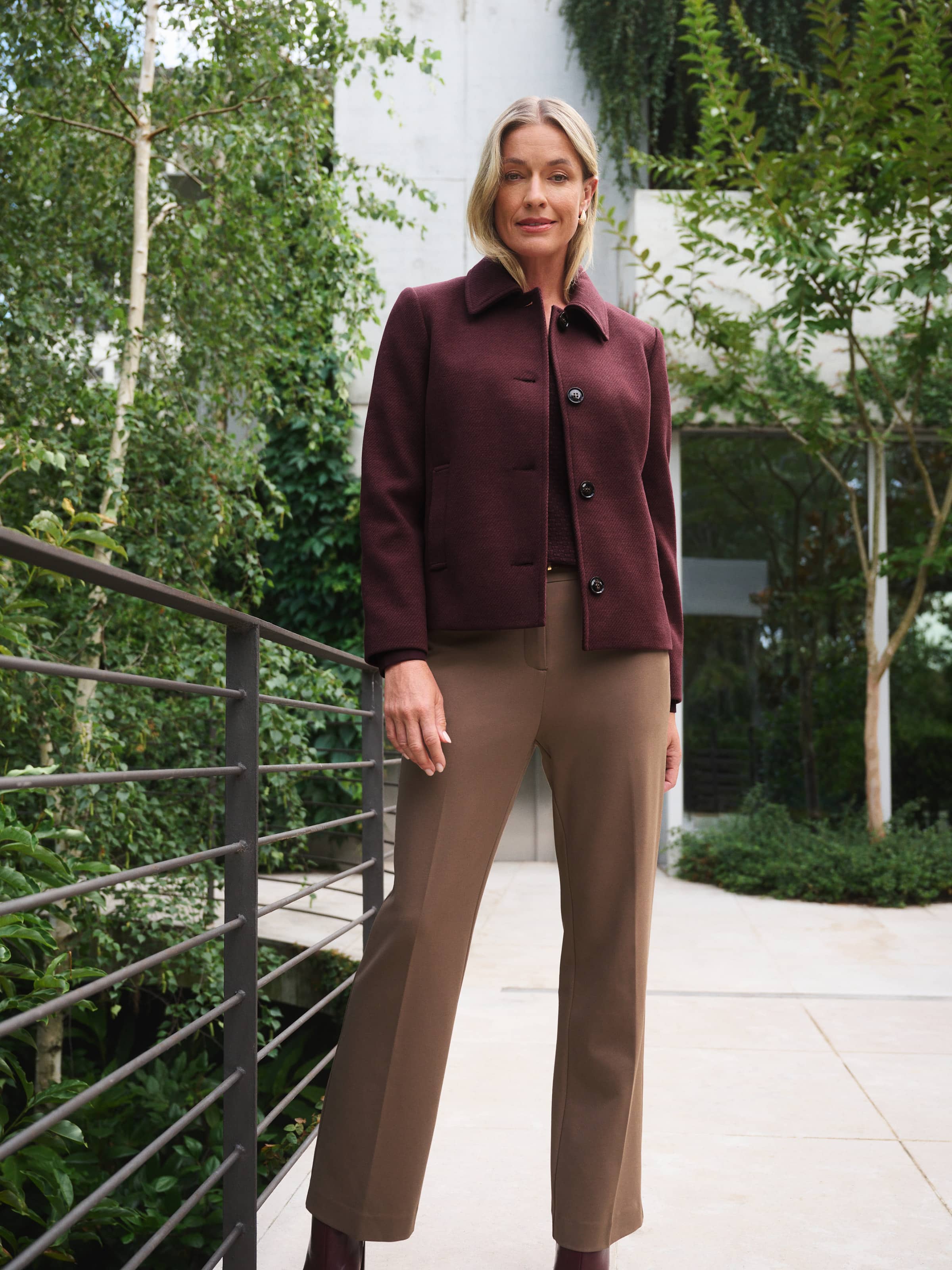 Penny Button Front Crop Coat