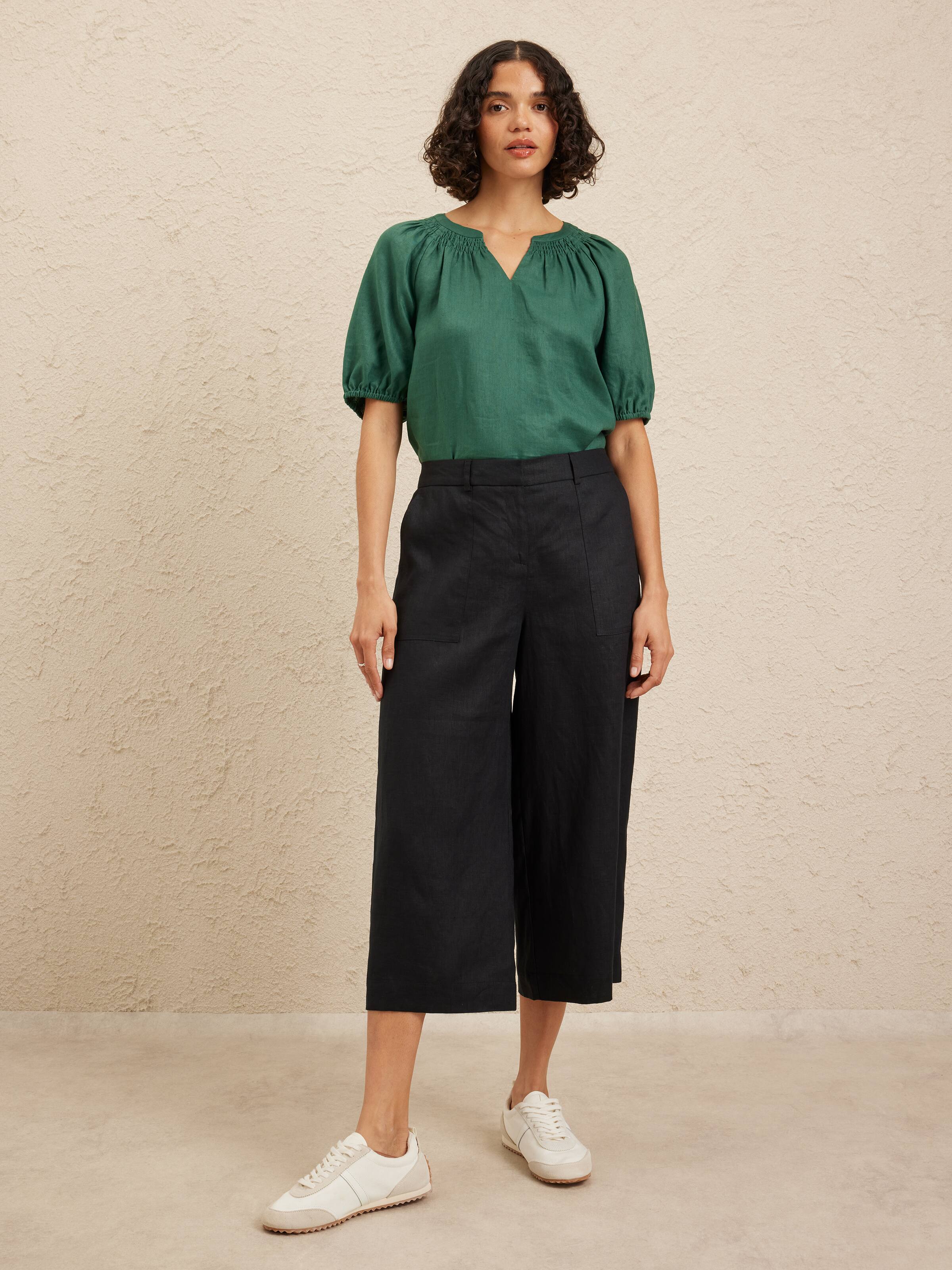 Patch Pocket Linen Culotte