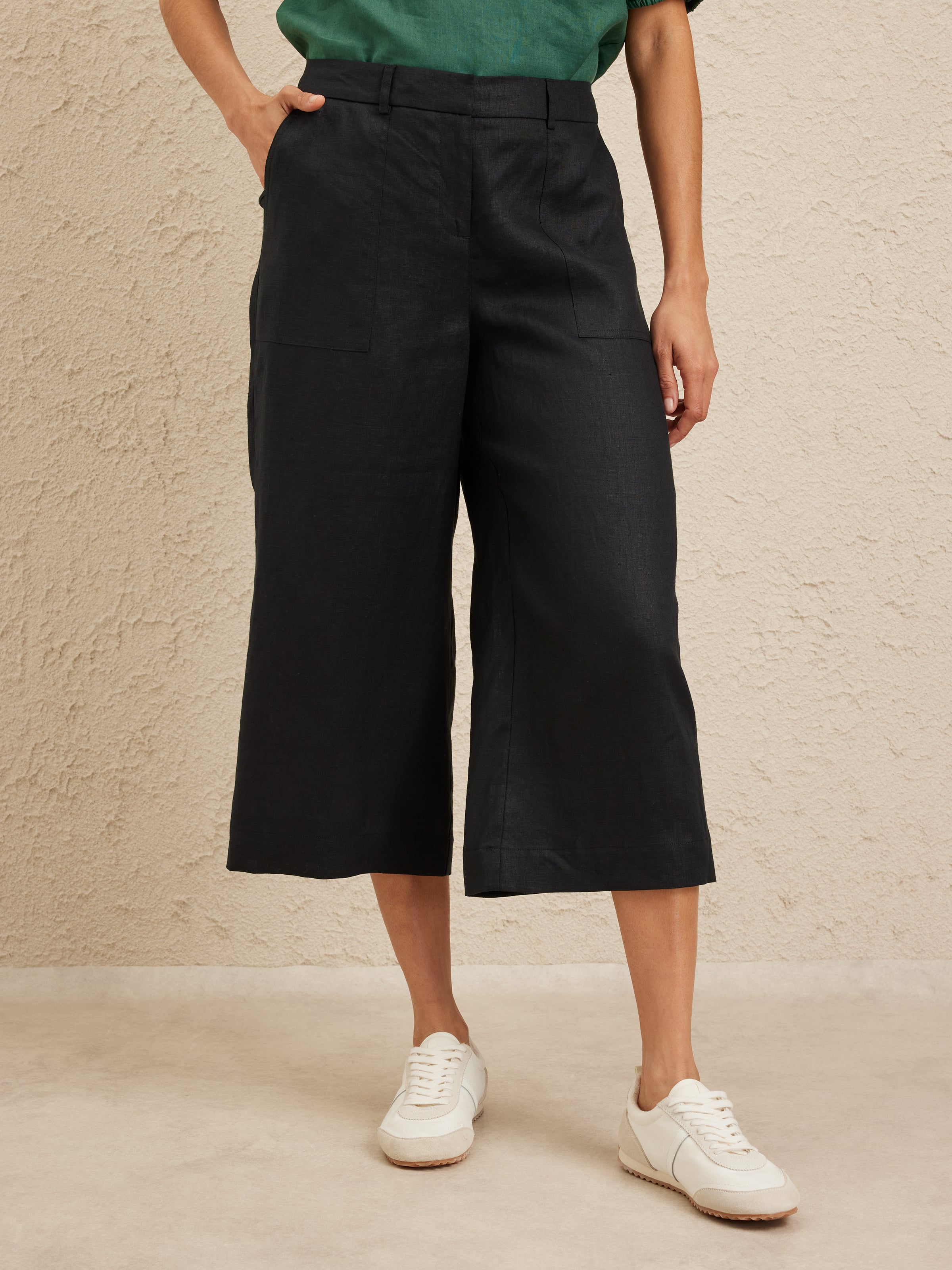 Patch Pocket Linen Culotte