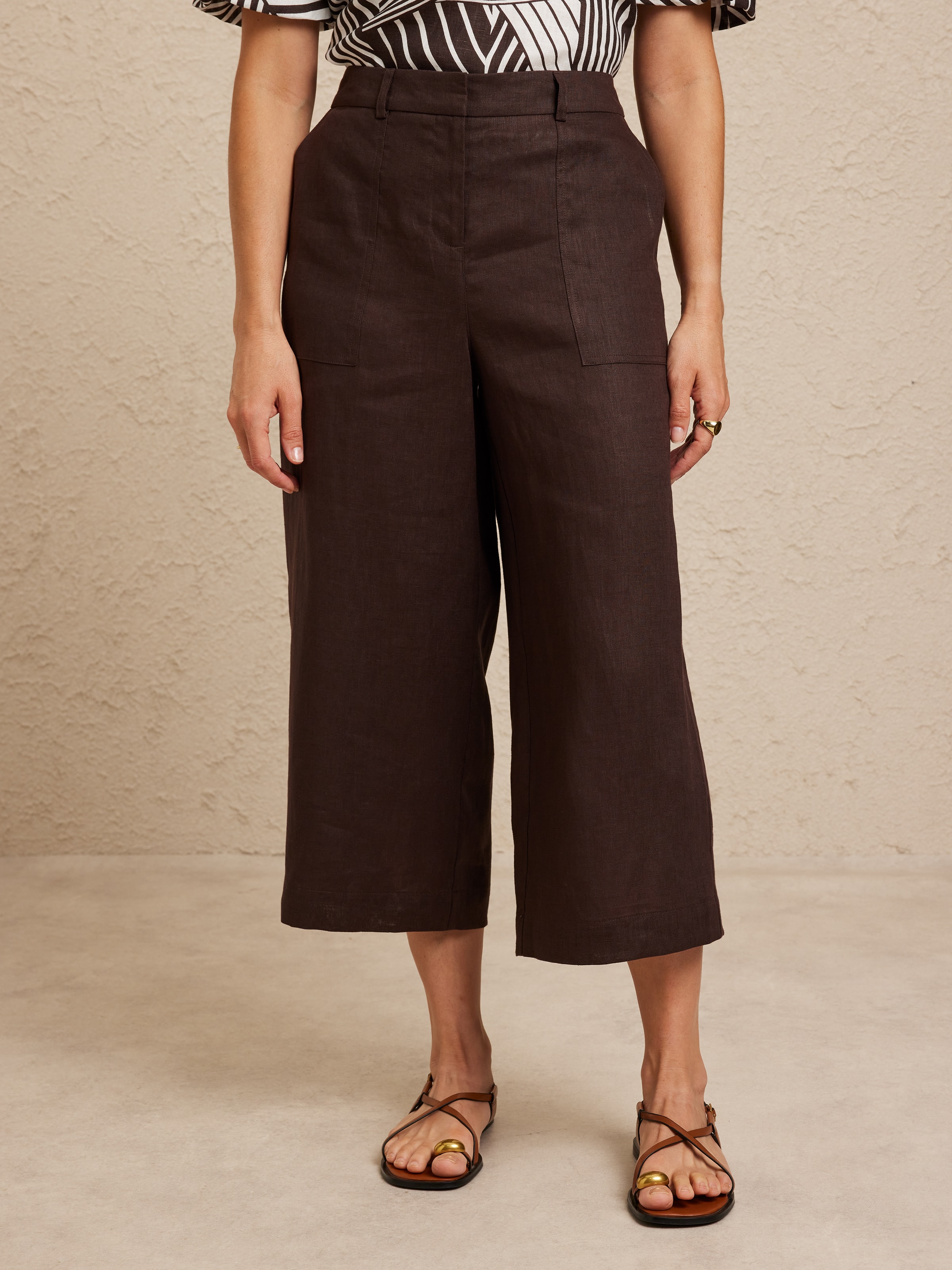 Patch Pocket Linen Culotte