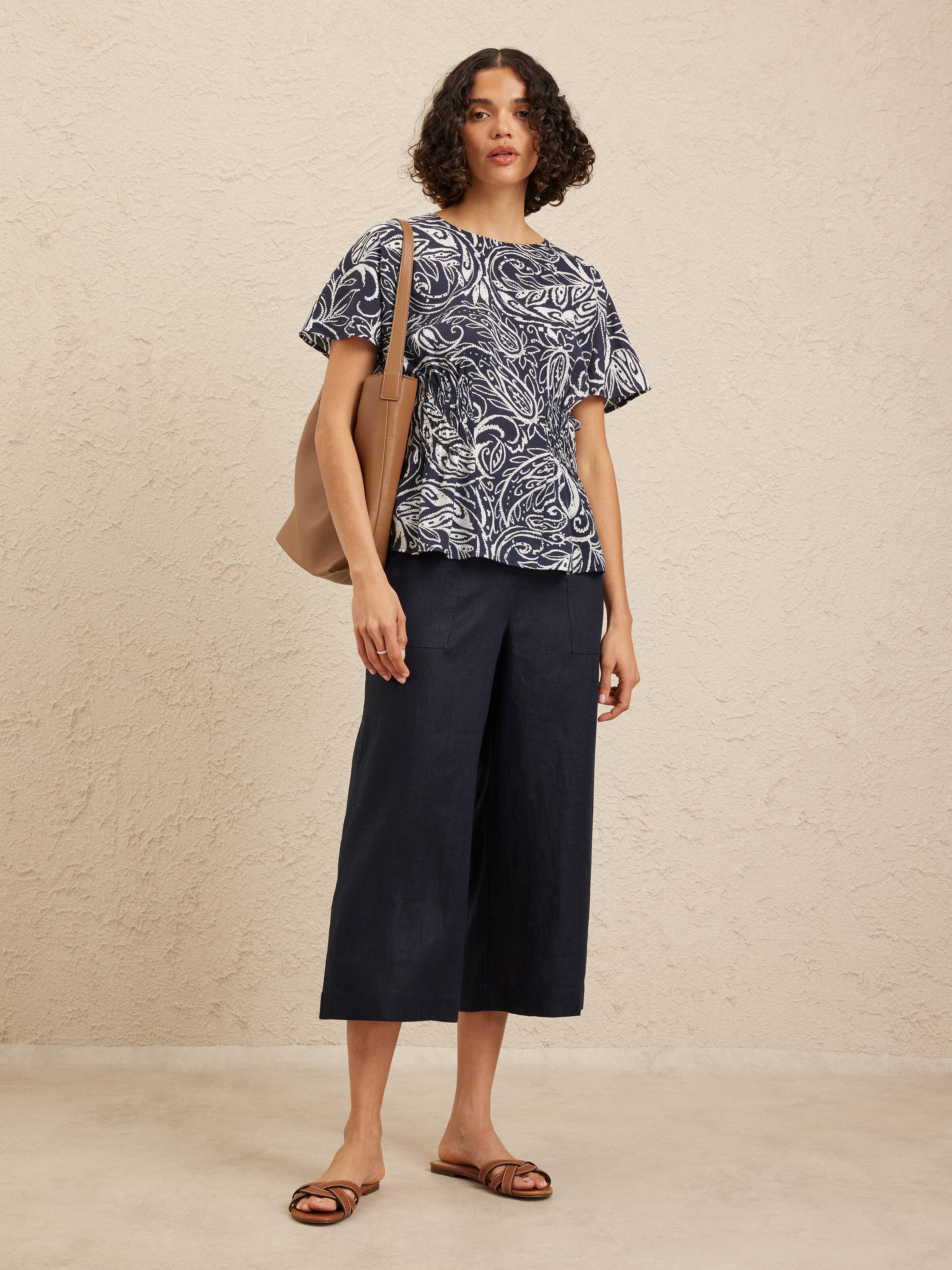 Patch Pocket Linen Culotte