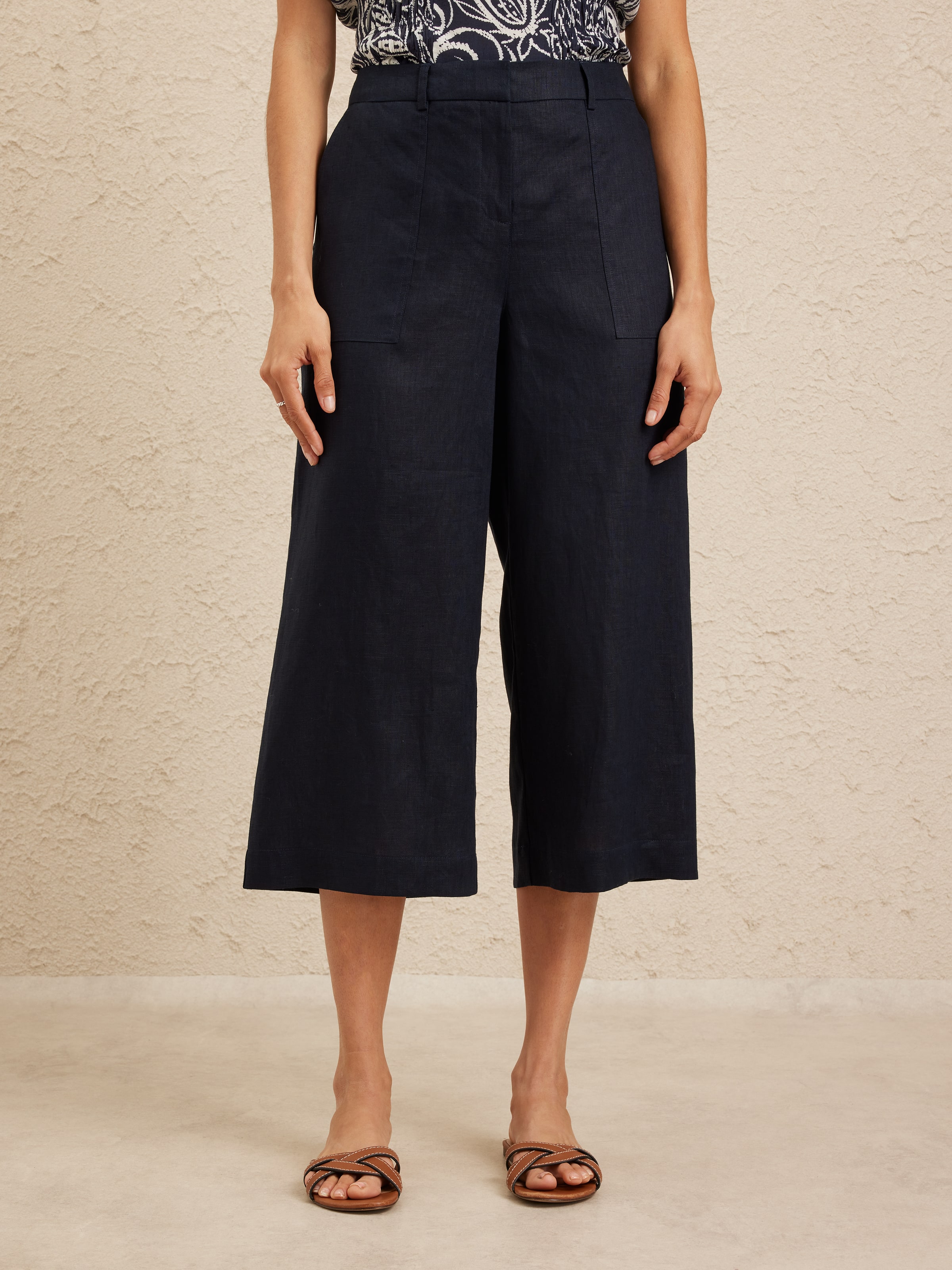 Patch Pocket Linen Culotte