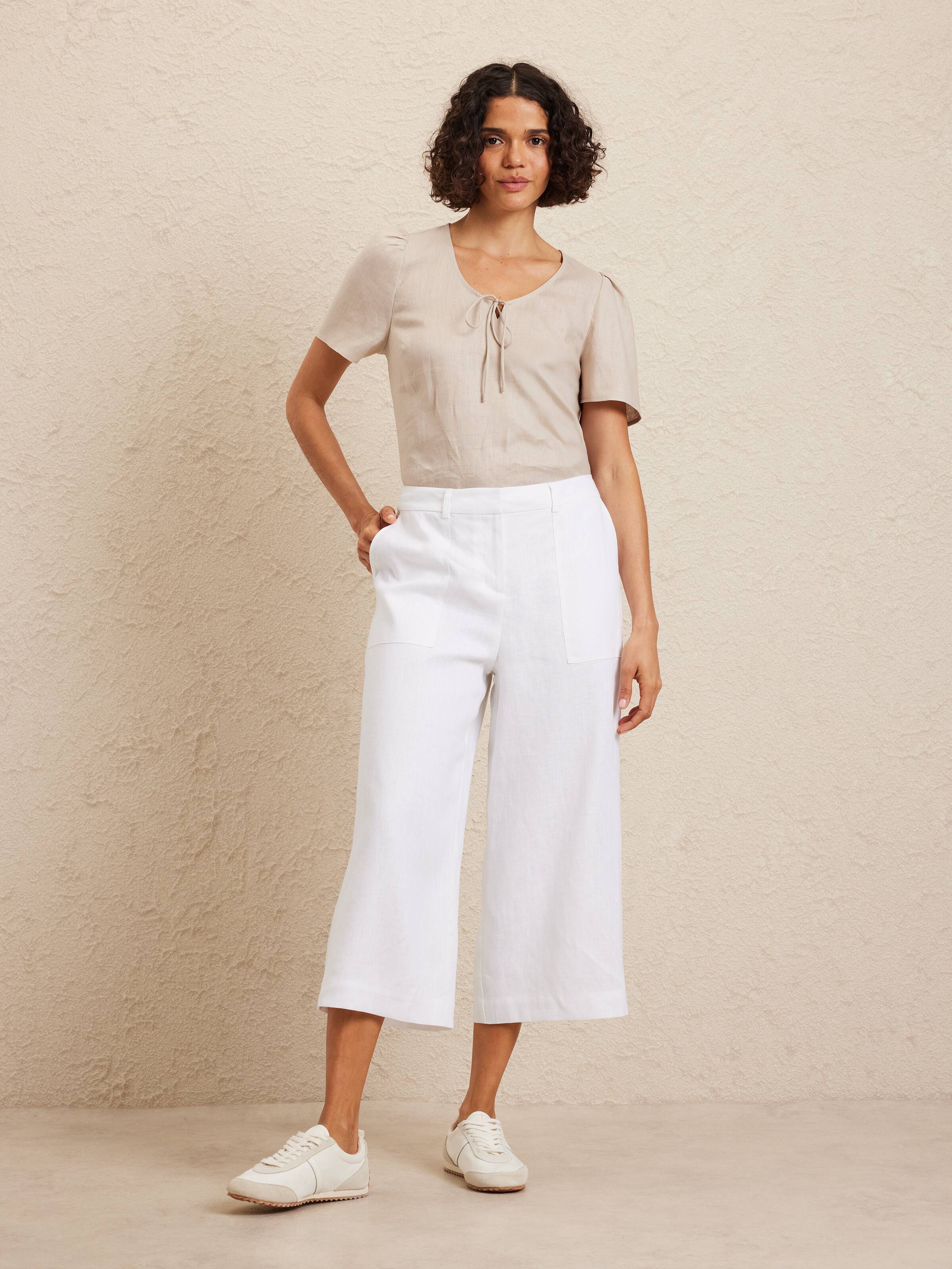 Patch Pocket Linen Culotte