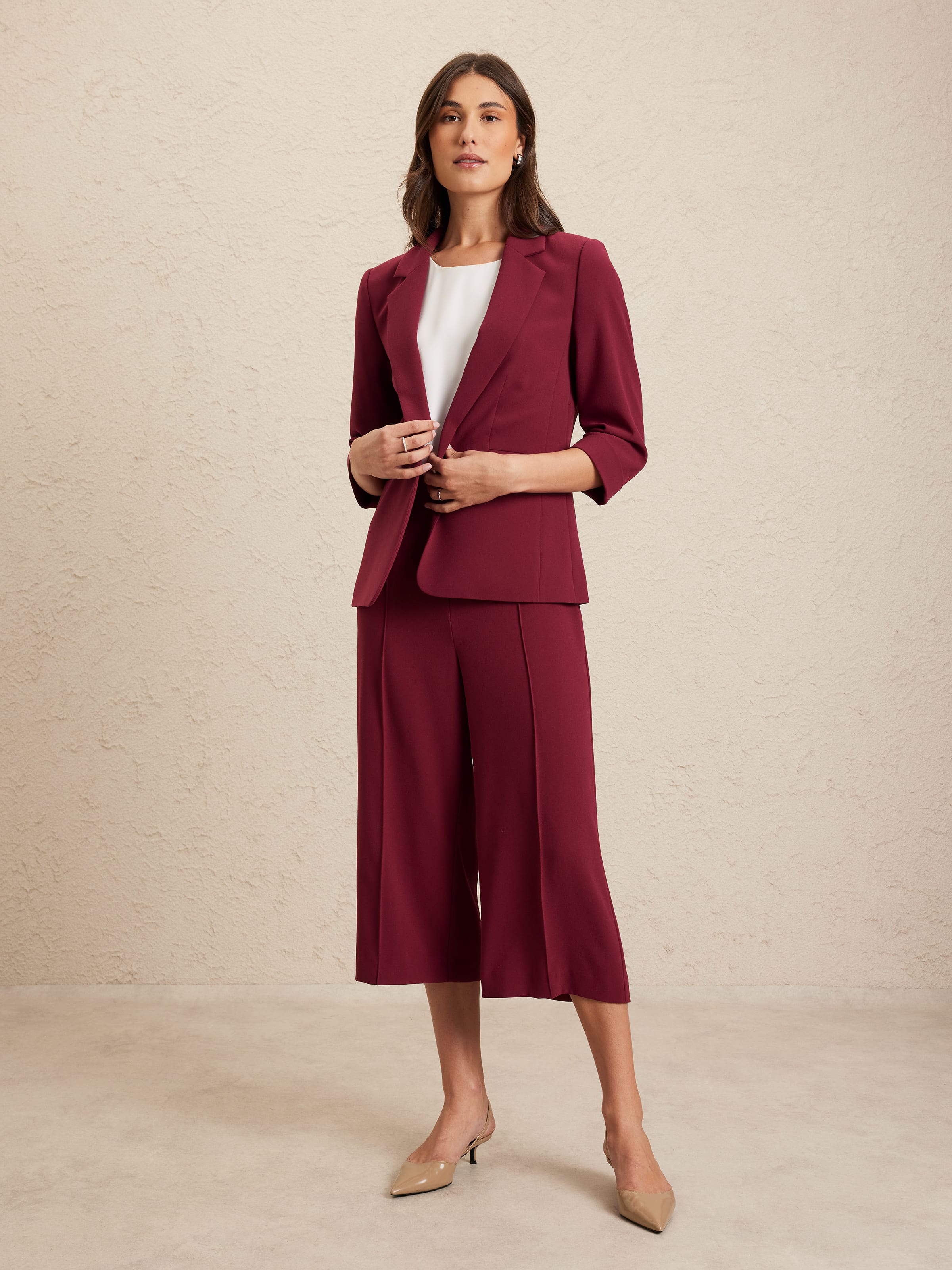 Tara Pintuck Crepe Culotte