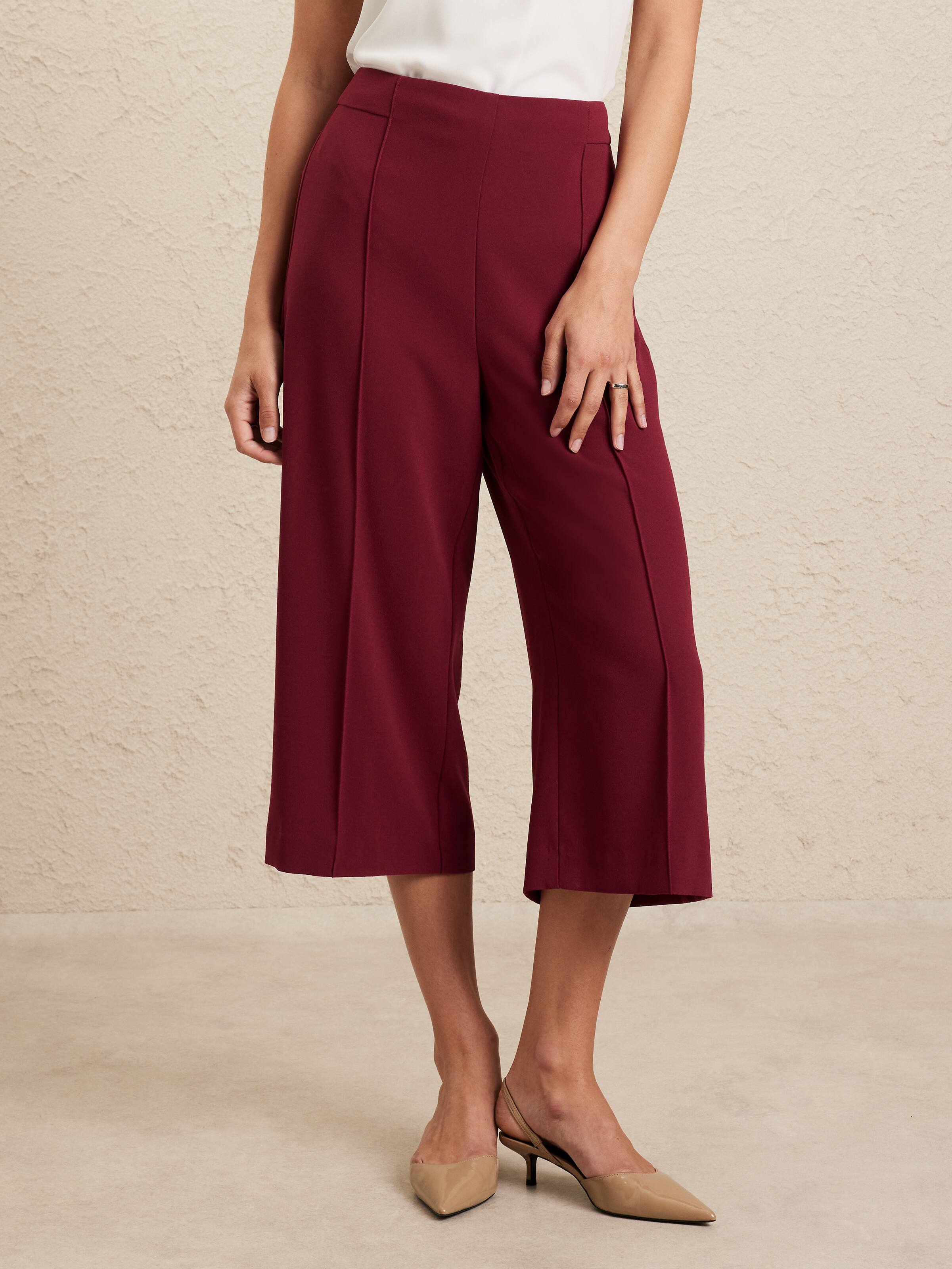 Tara Pintuck Crepe Culotte