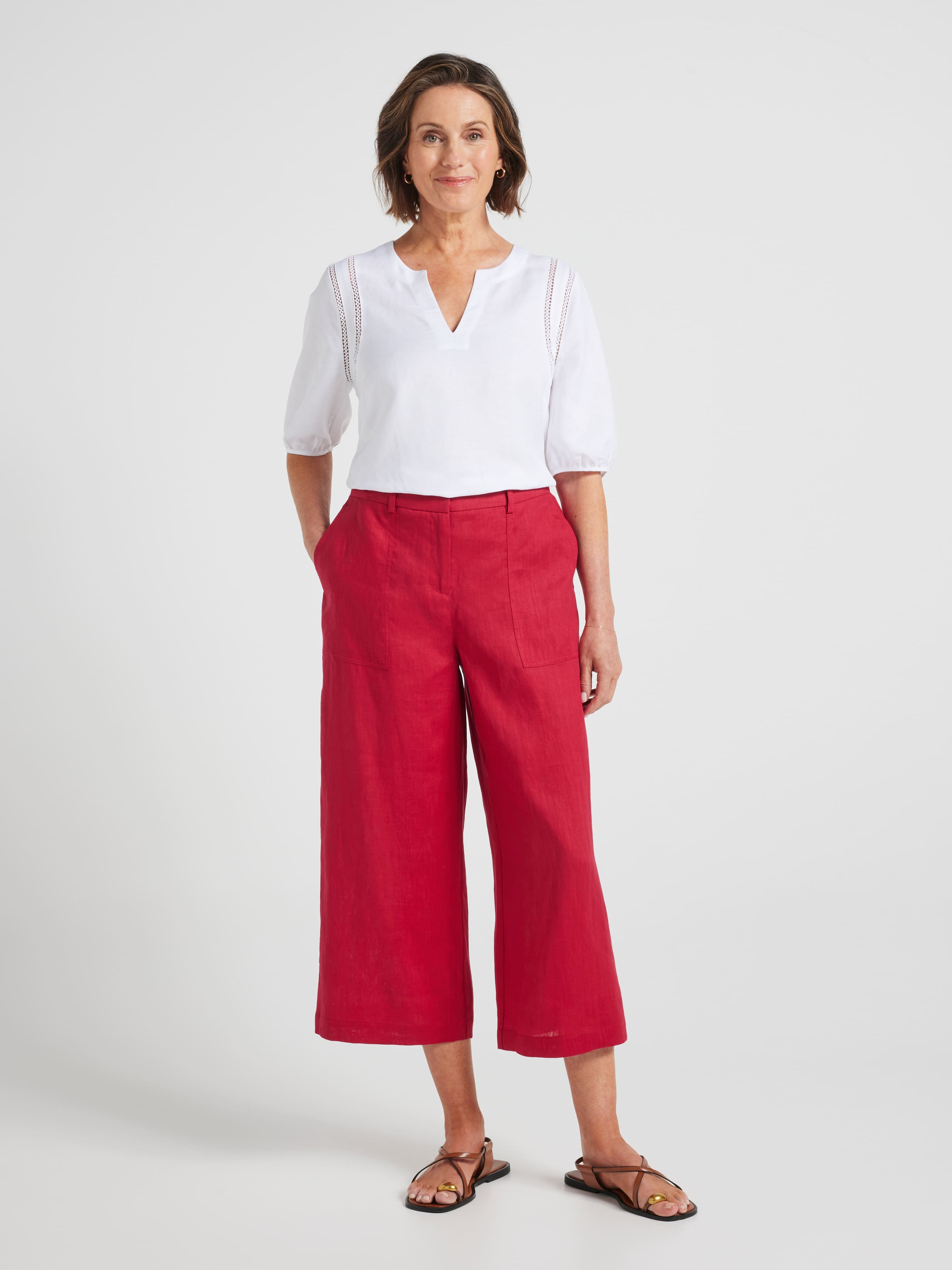 Alissa Patch Pocket Linen Culotte