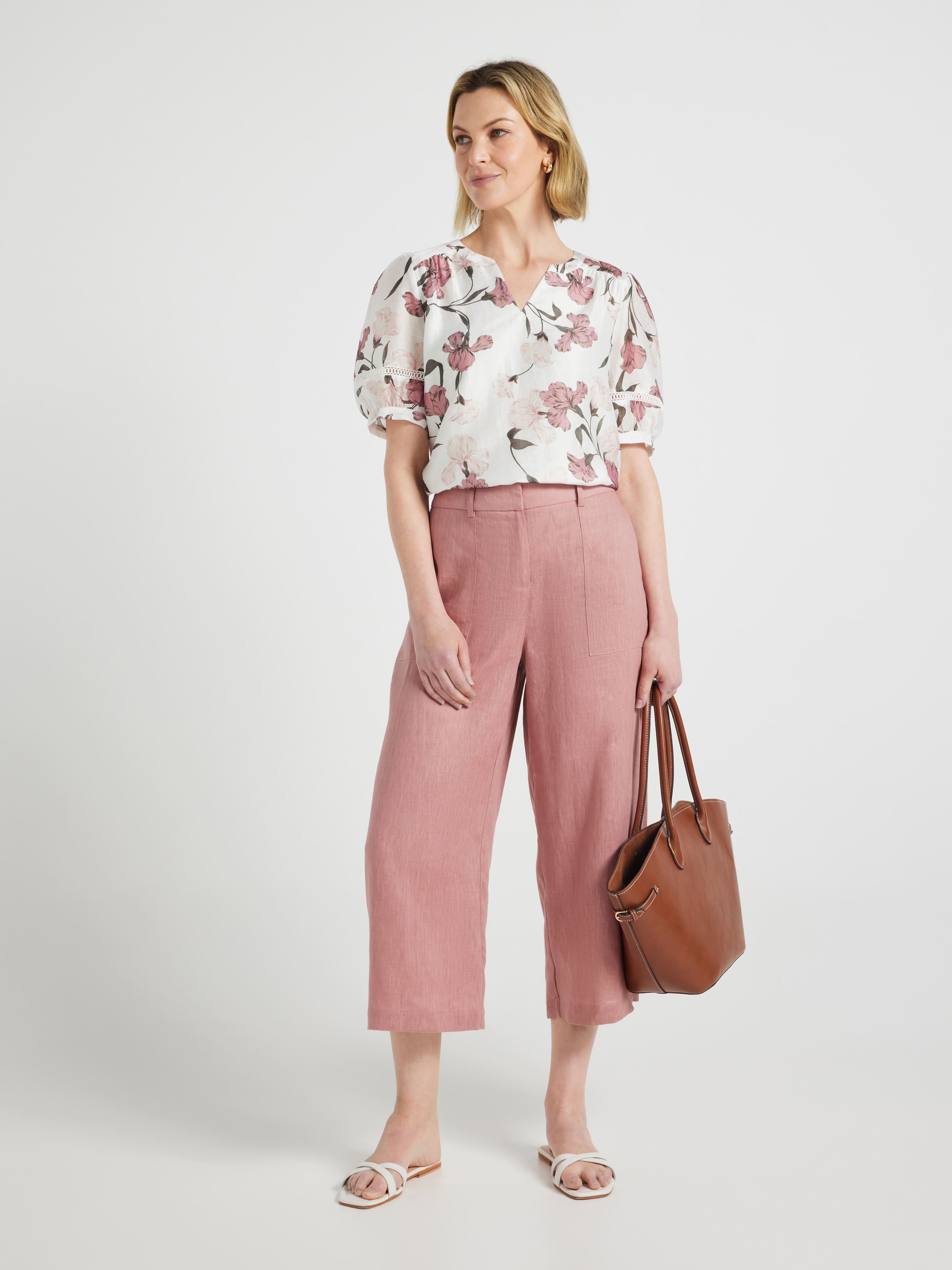 Alissa Patch Pocket Linen Culotte