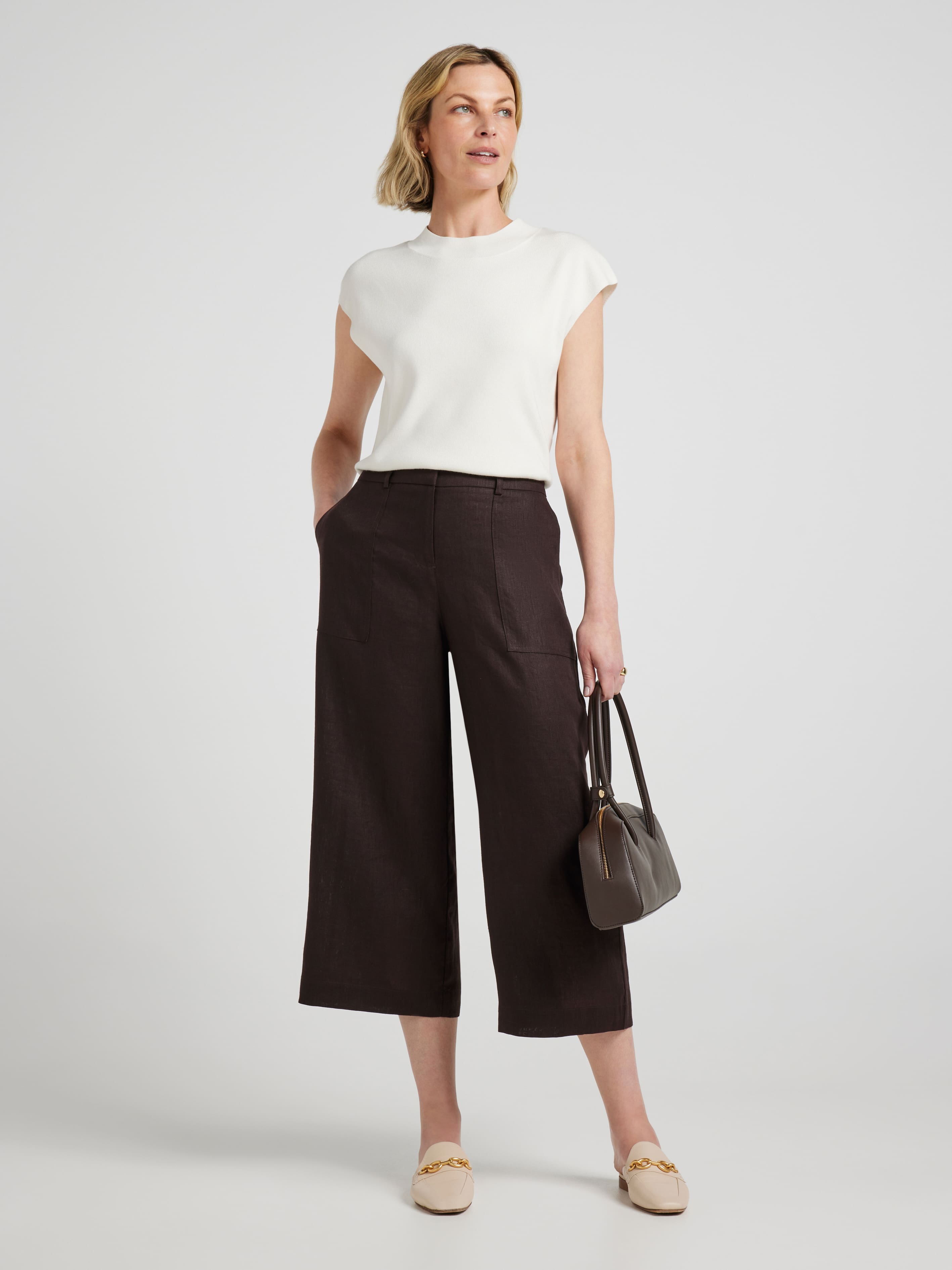 Alissa Patch Pocket Linen Culotte