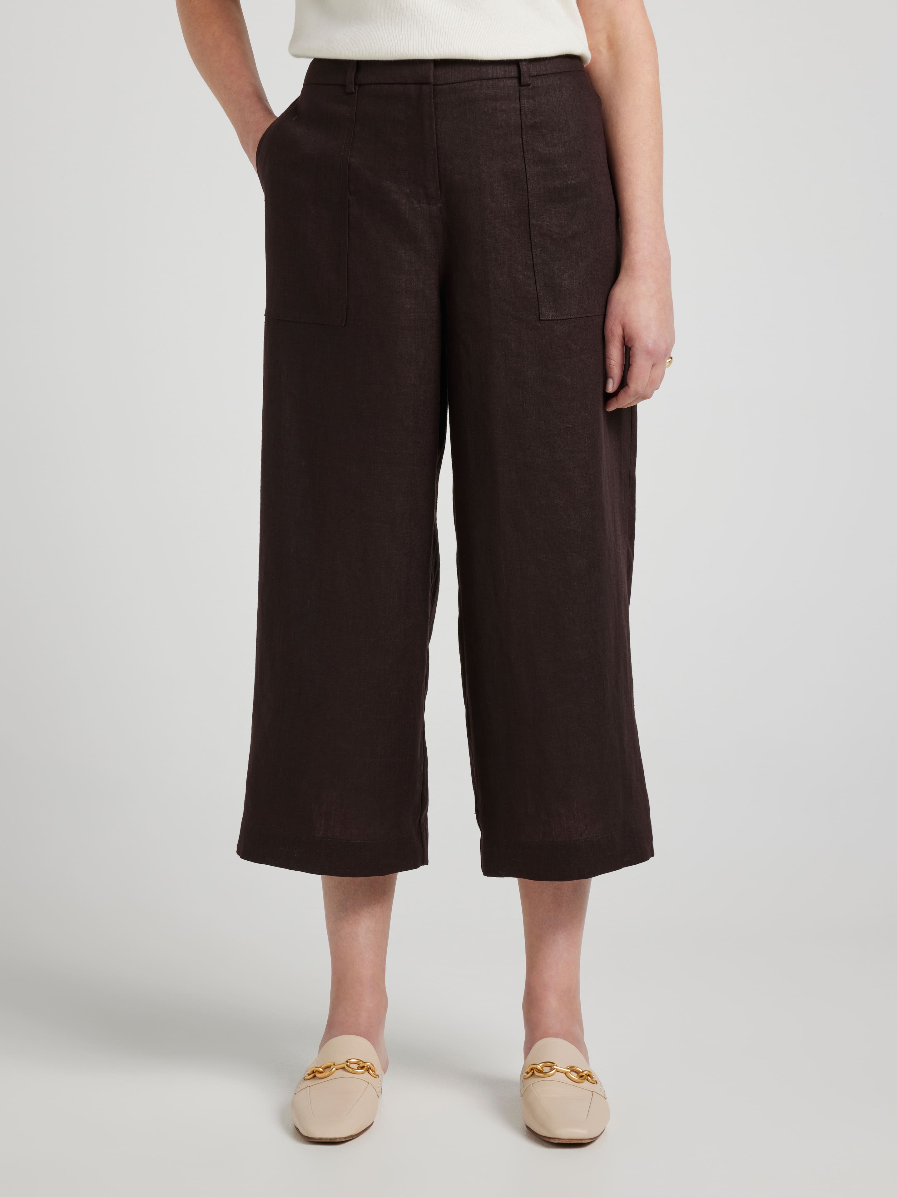 Alissa Patch Pocket Linen Culotte