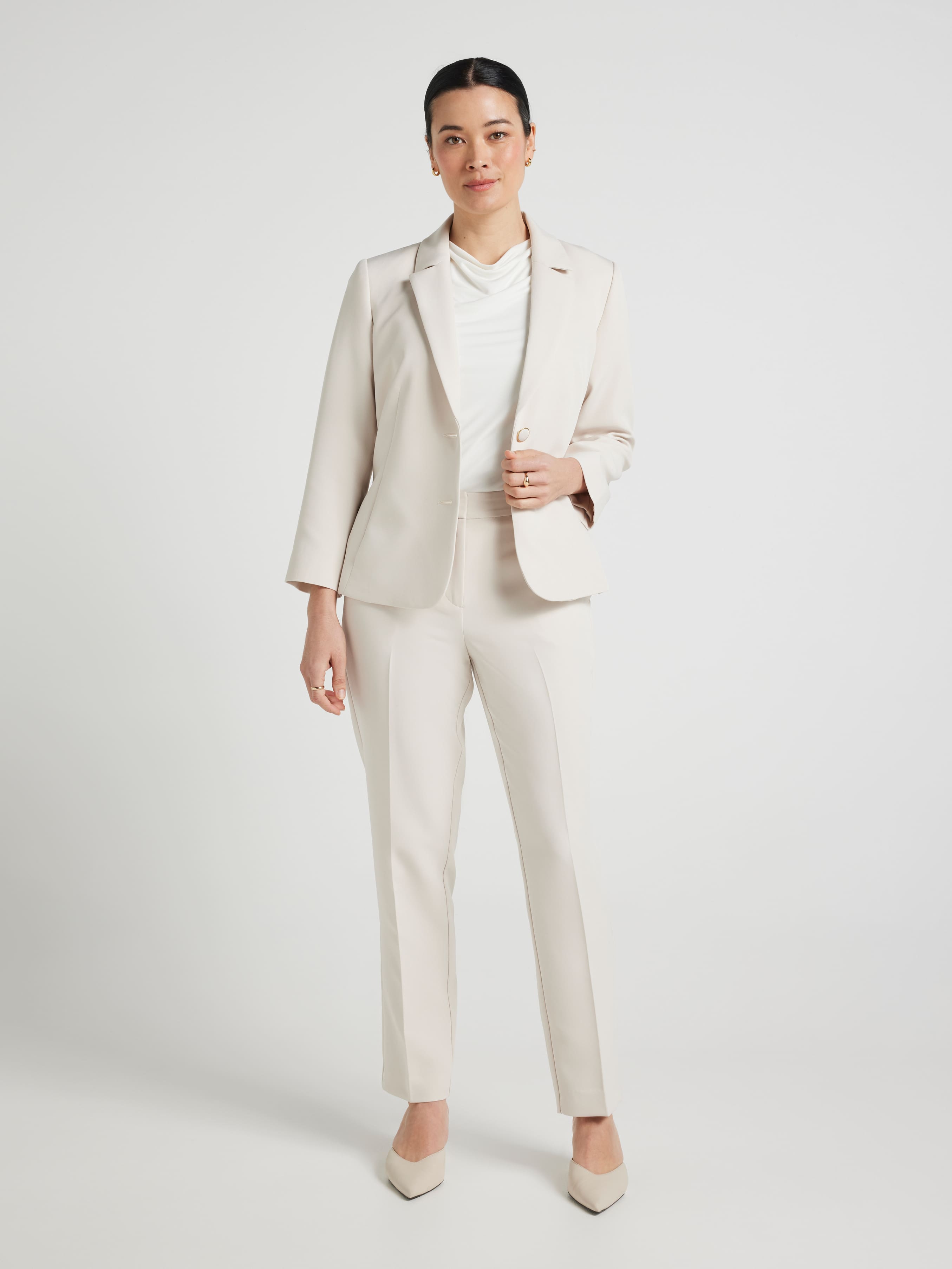 Noelle Slim Leg Crepe Pant