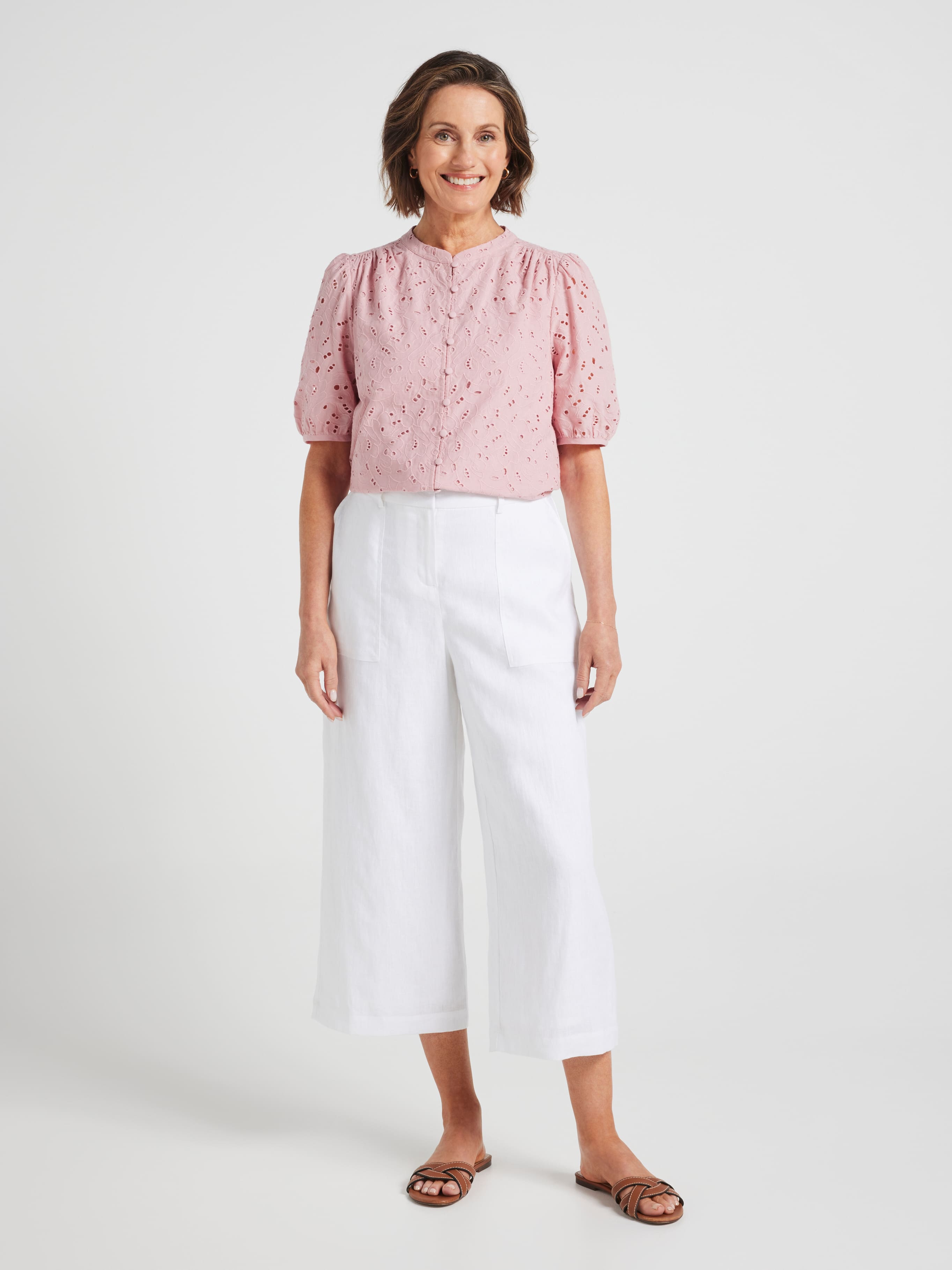 Alissa Patch Pocket Linen Culotte