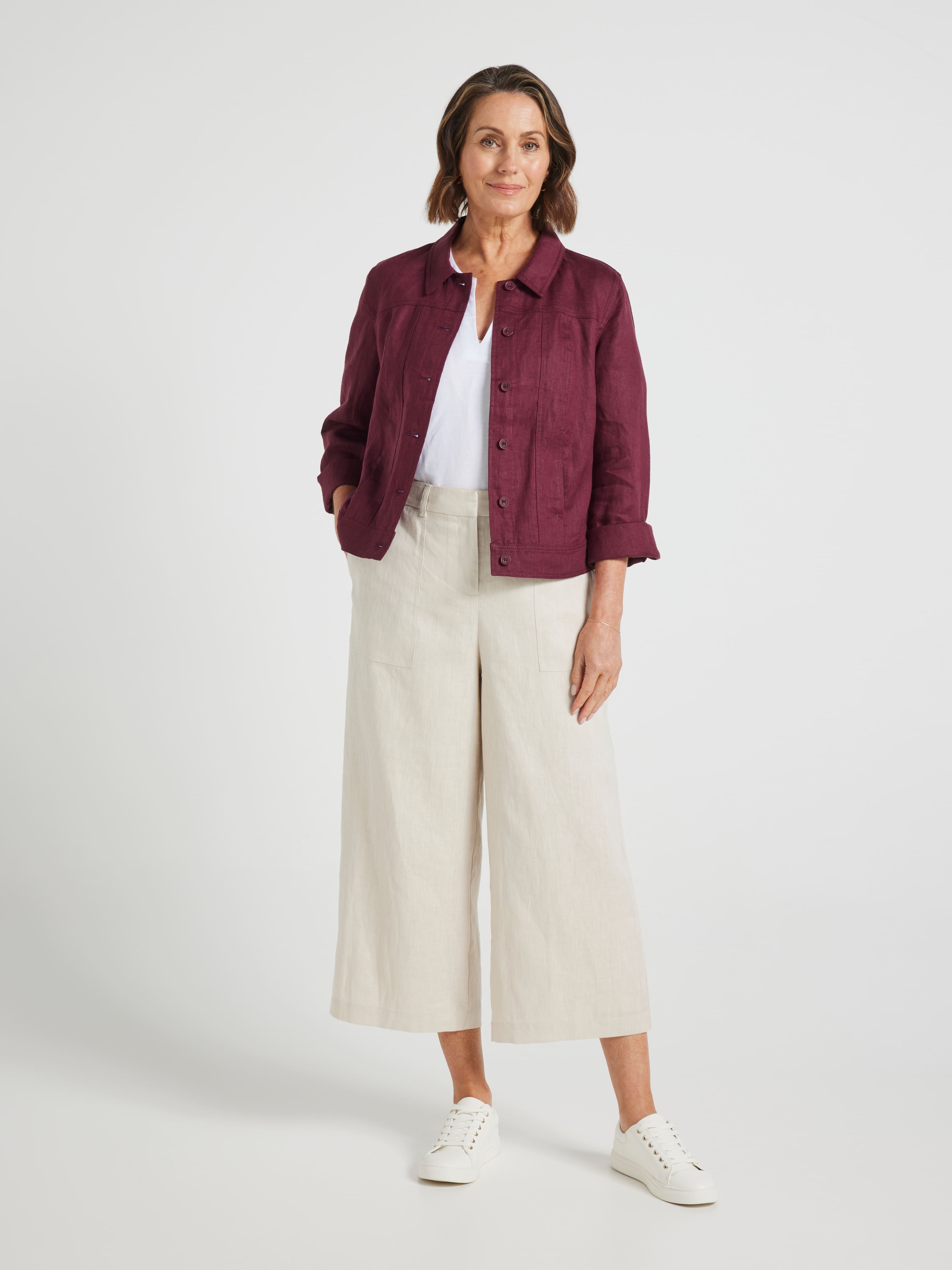 Alissa Patch Pocket Linen Culotte