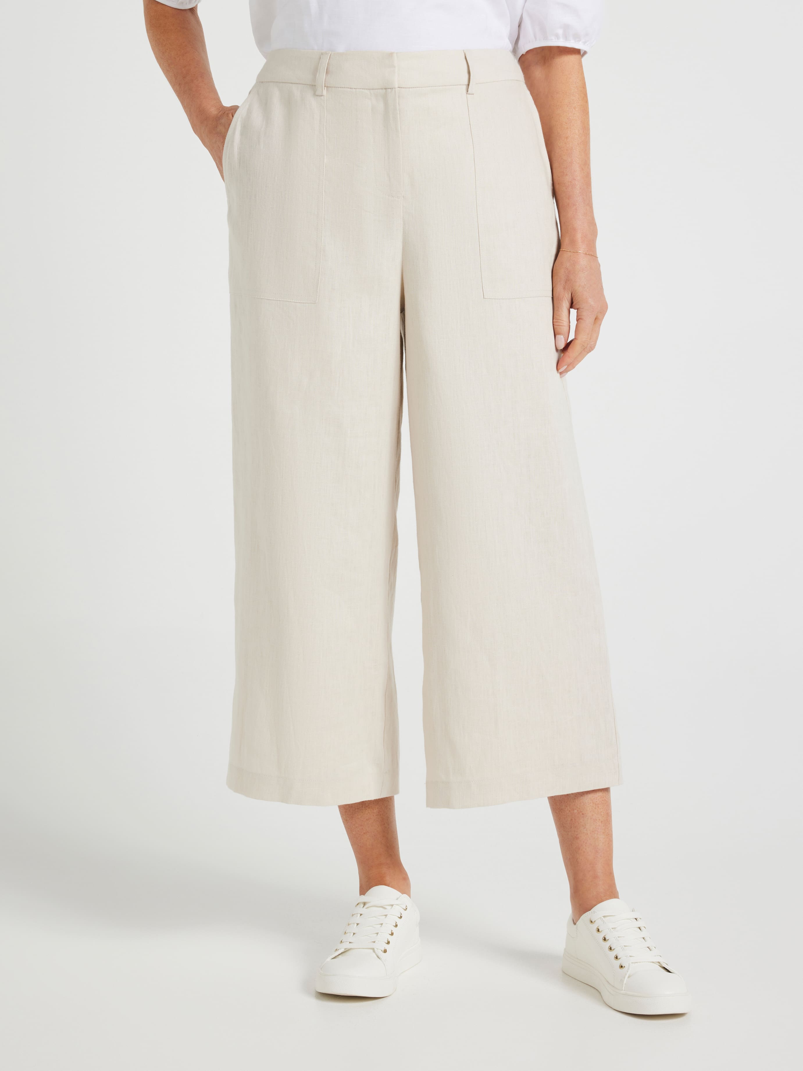 Alissa Patch Pocket Linen Culotte