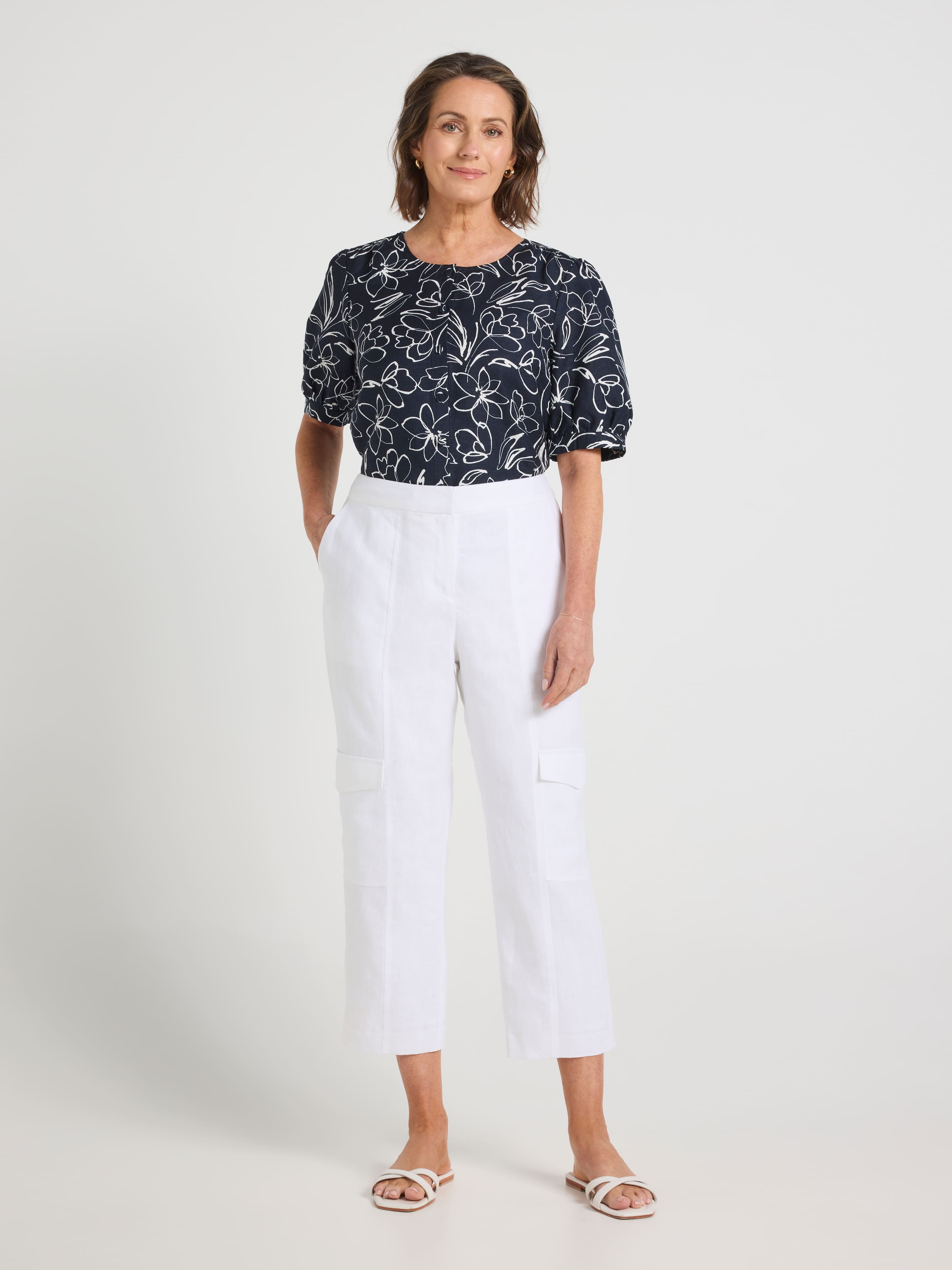 Sarah Linen Cargo Pant