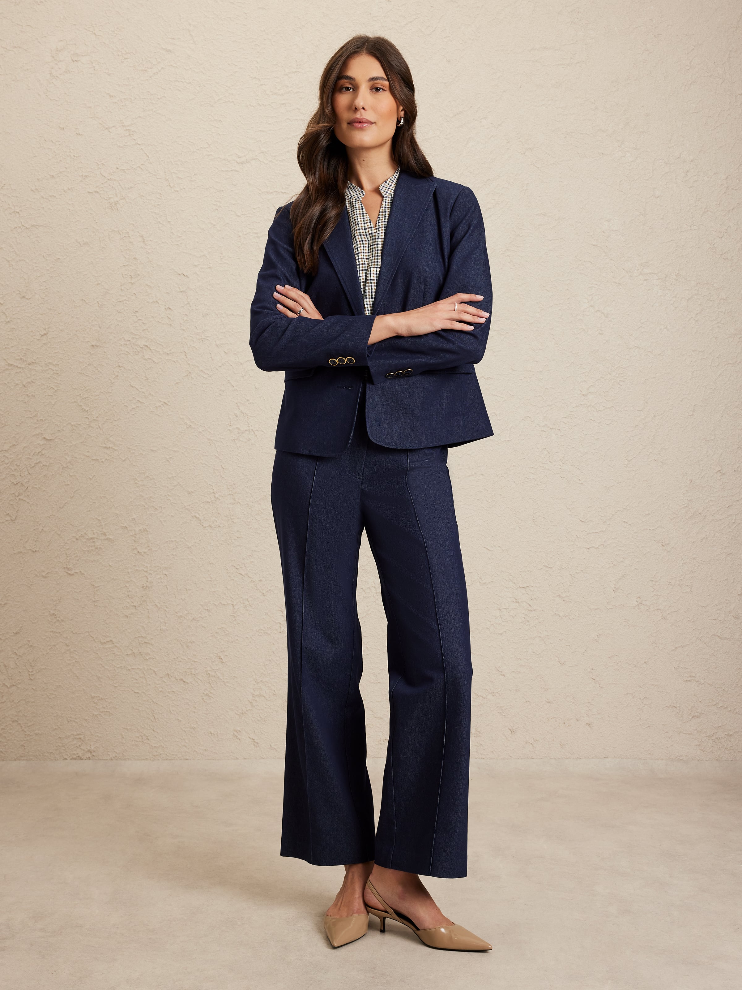 Gigi Denim Pintuck Pant