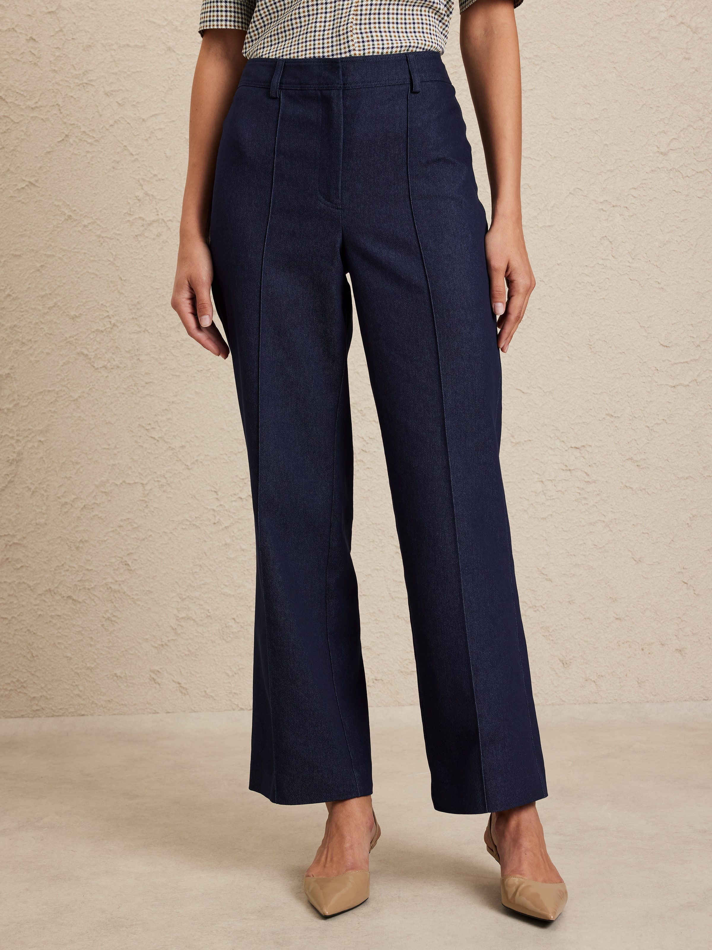Gigi Denim Pintuck Pant