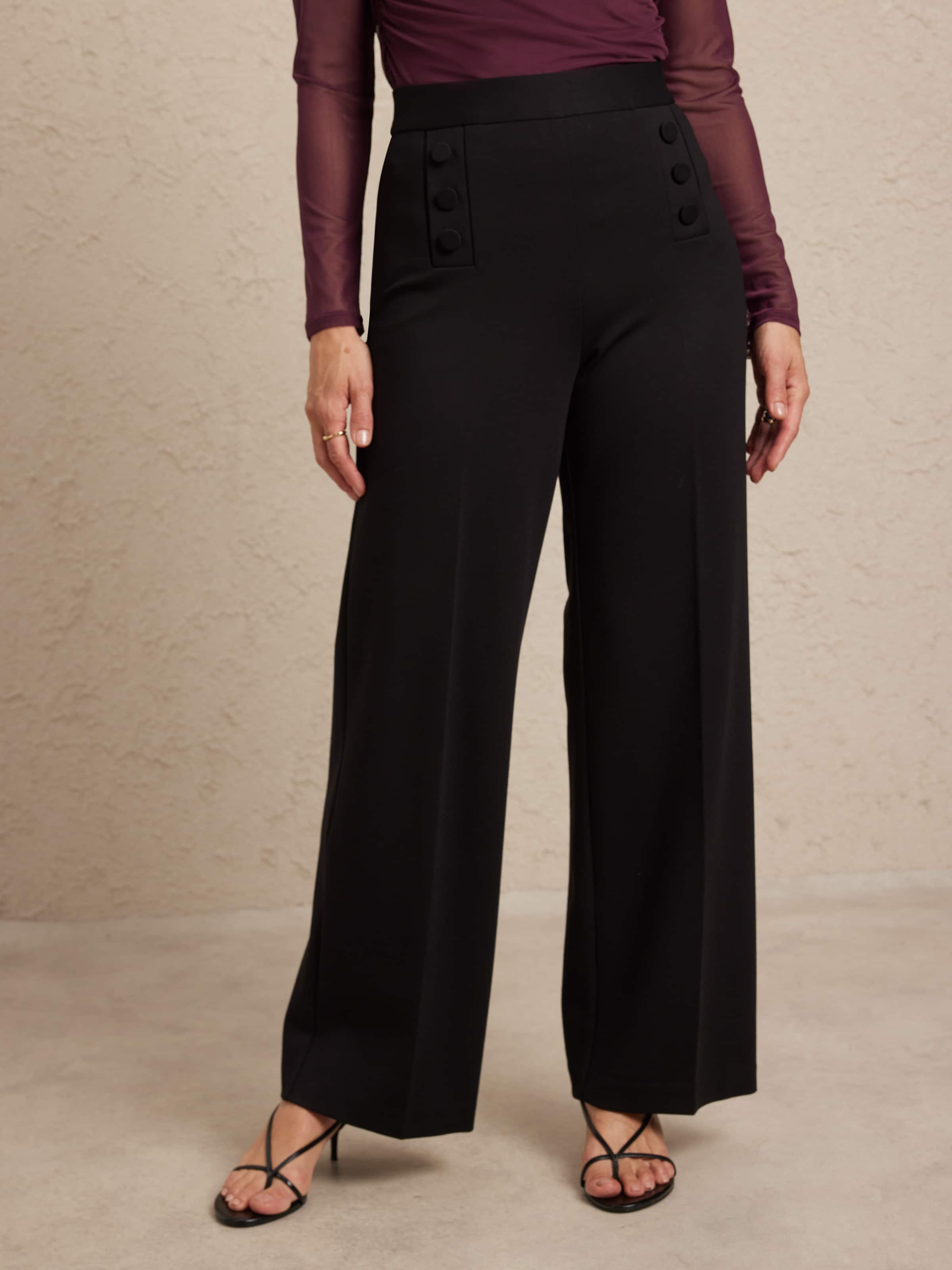 Monica Ponte Full Length Button Pant