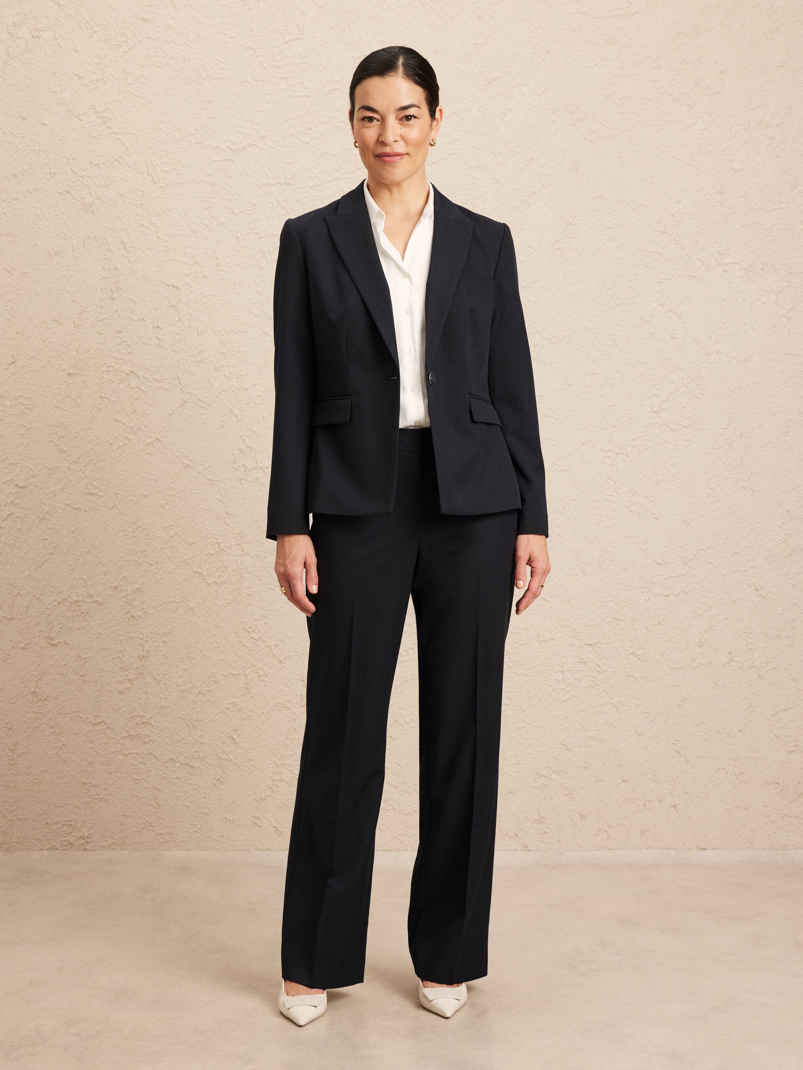 Alana Pinstripe Wide Suit Pant
