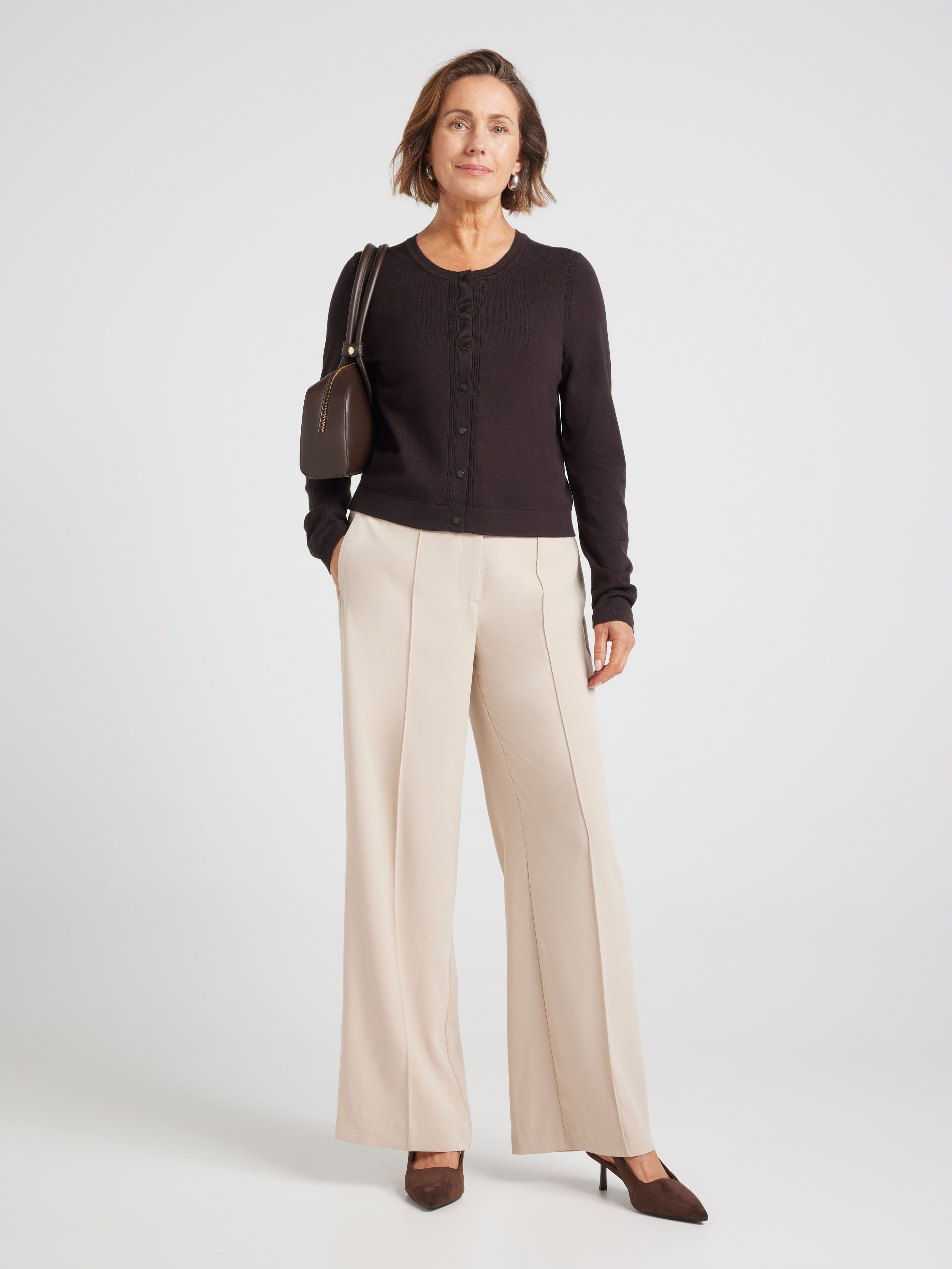 Kylie Crepe Wide Leg Pant