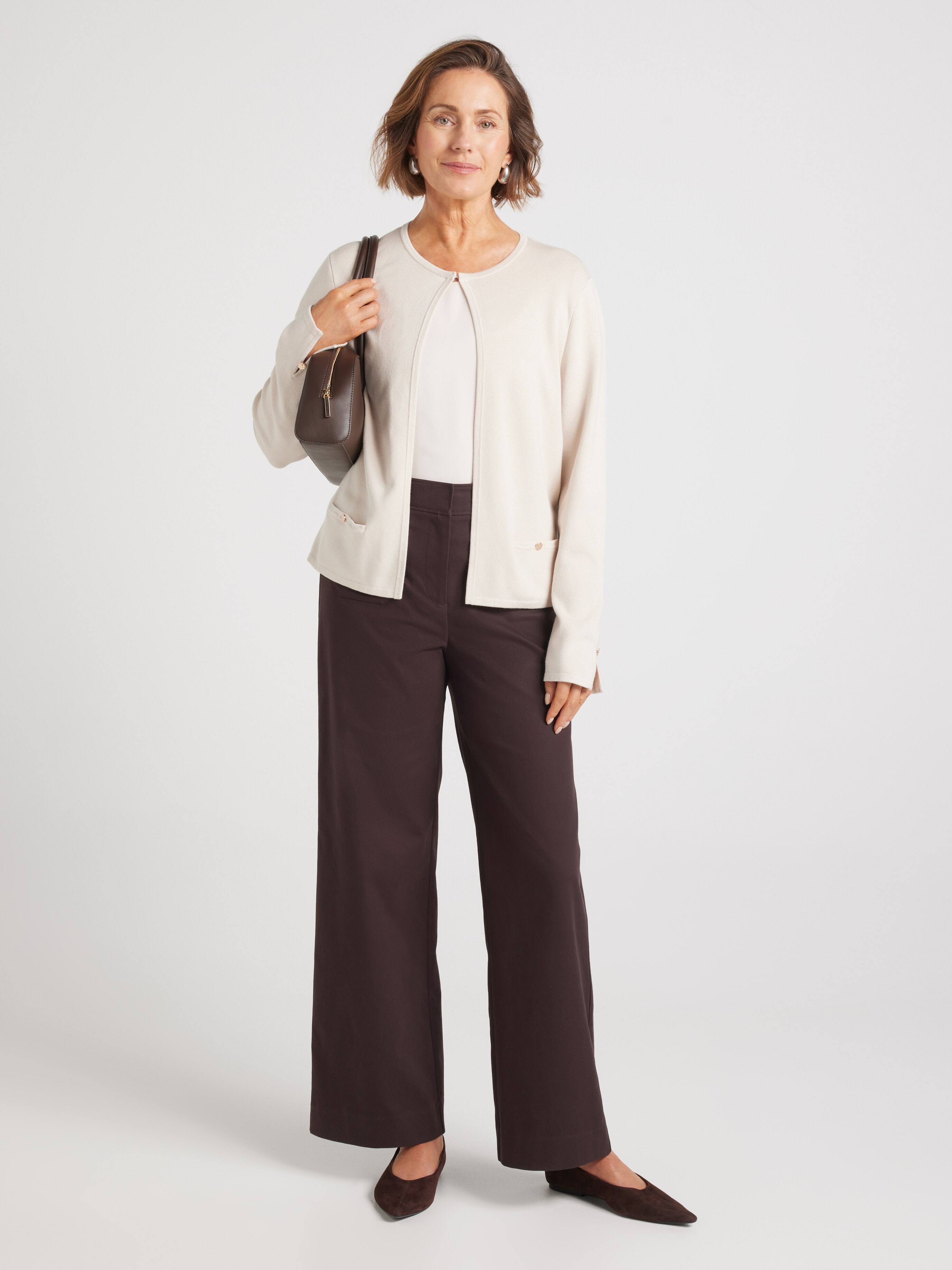 Willa Oxford Wide Leg Full Length Pant