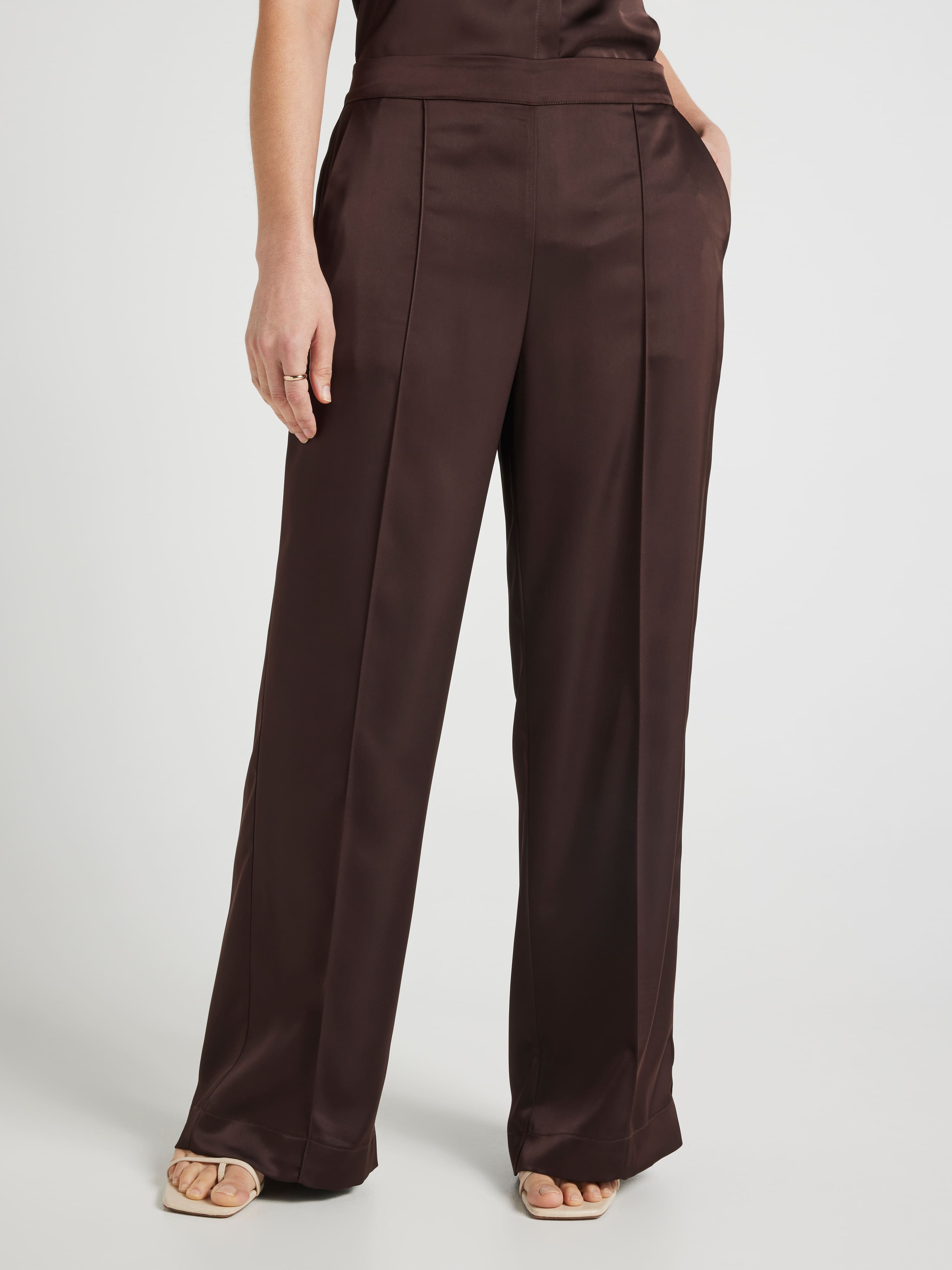 Jeanie Satin Pintuck Pant