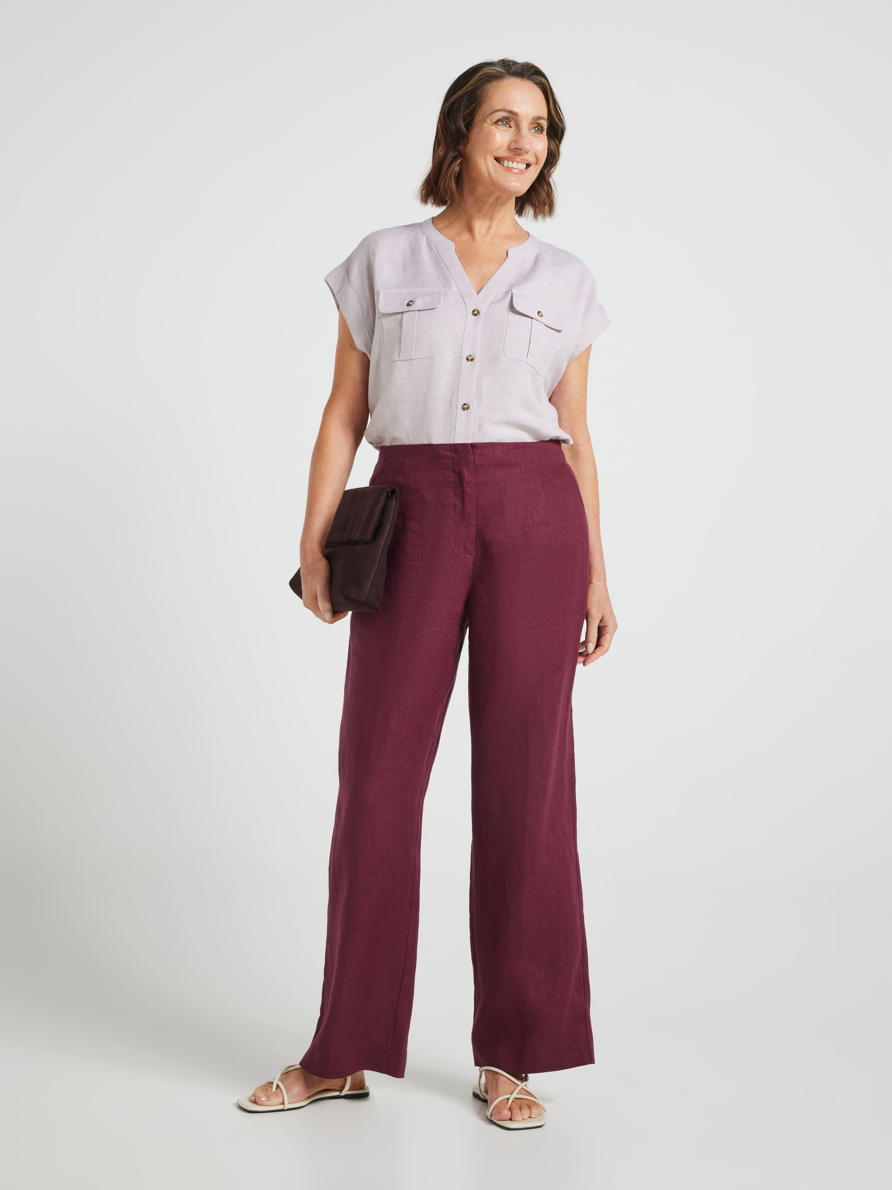 Alexa Linen Full Length Pant