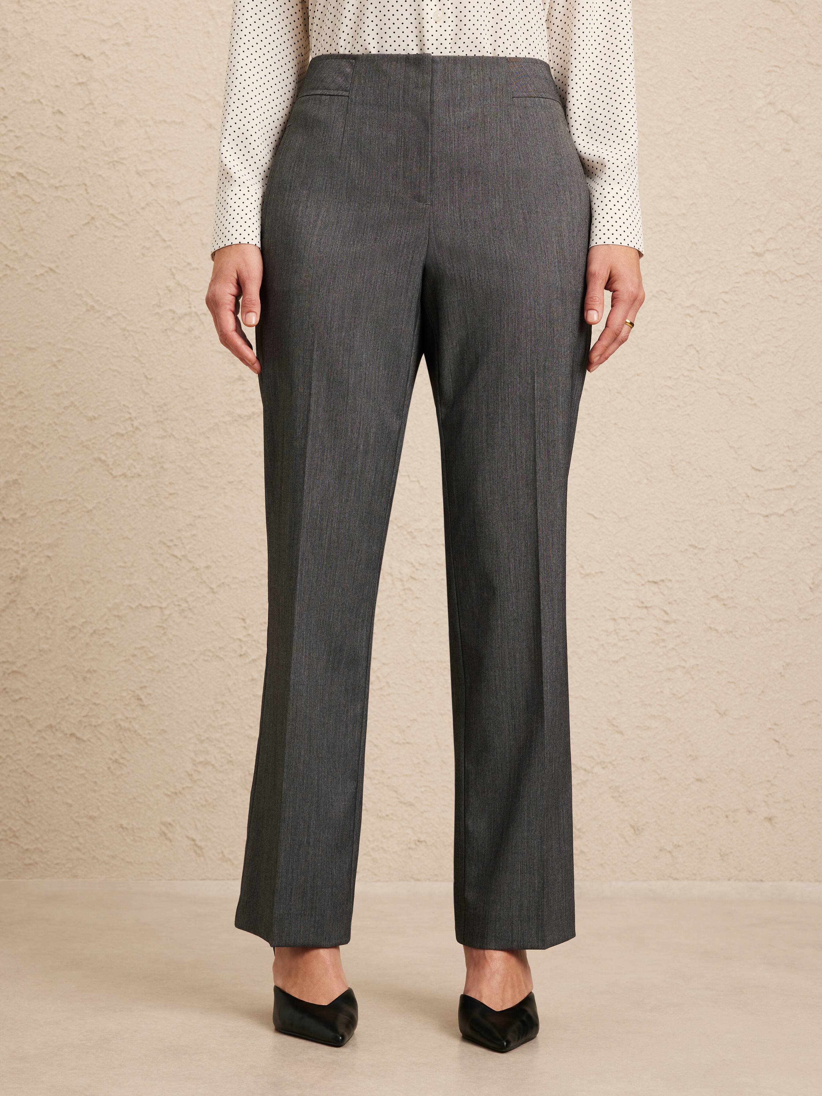 Jenny Charcoal Texture Straight Pant