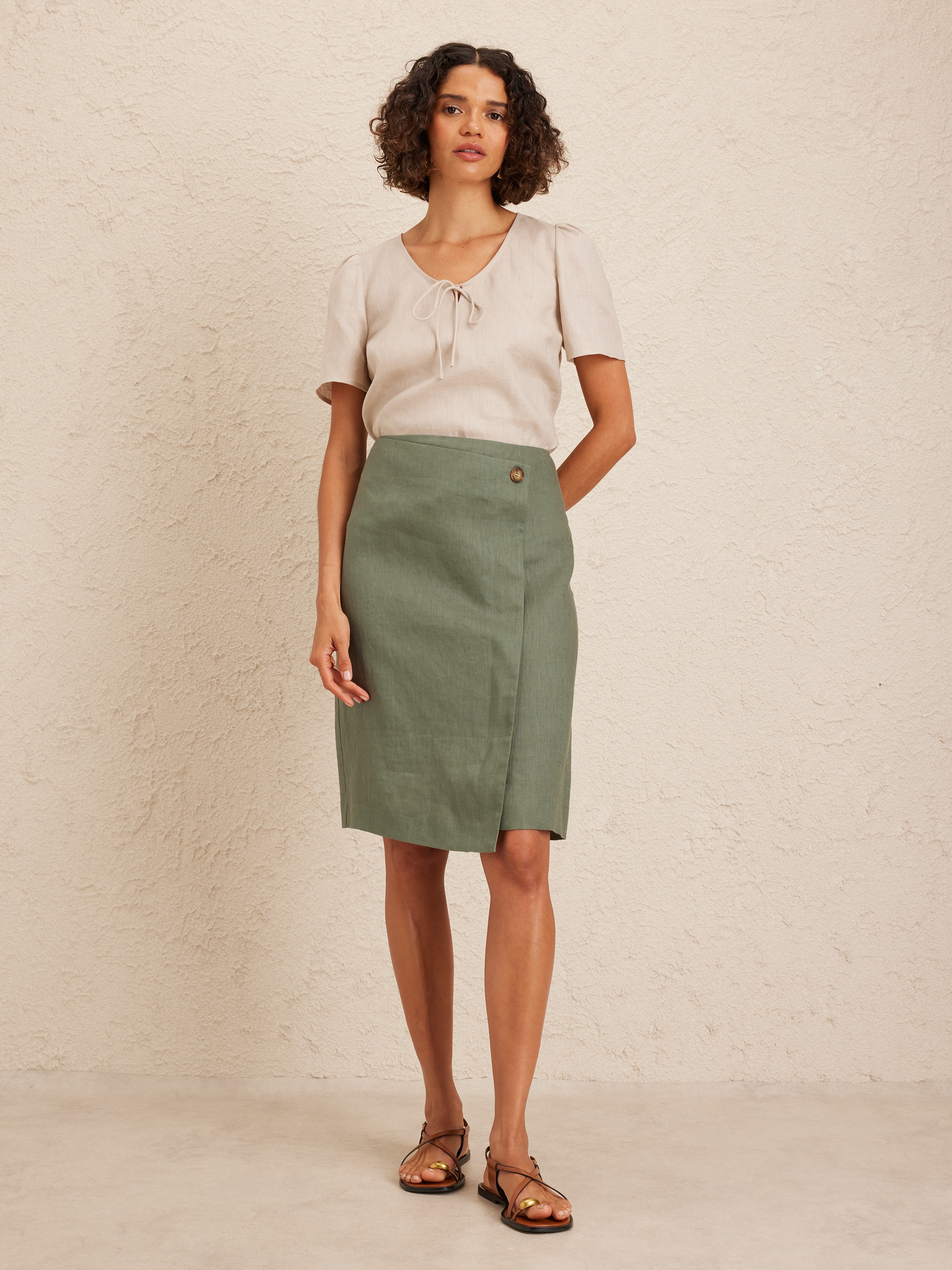 Linen Wrap Skirt