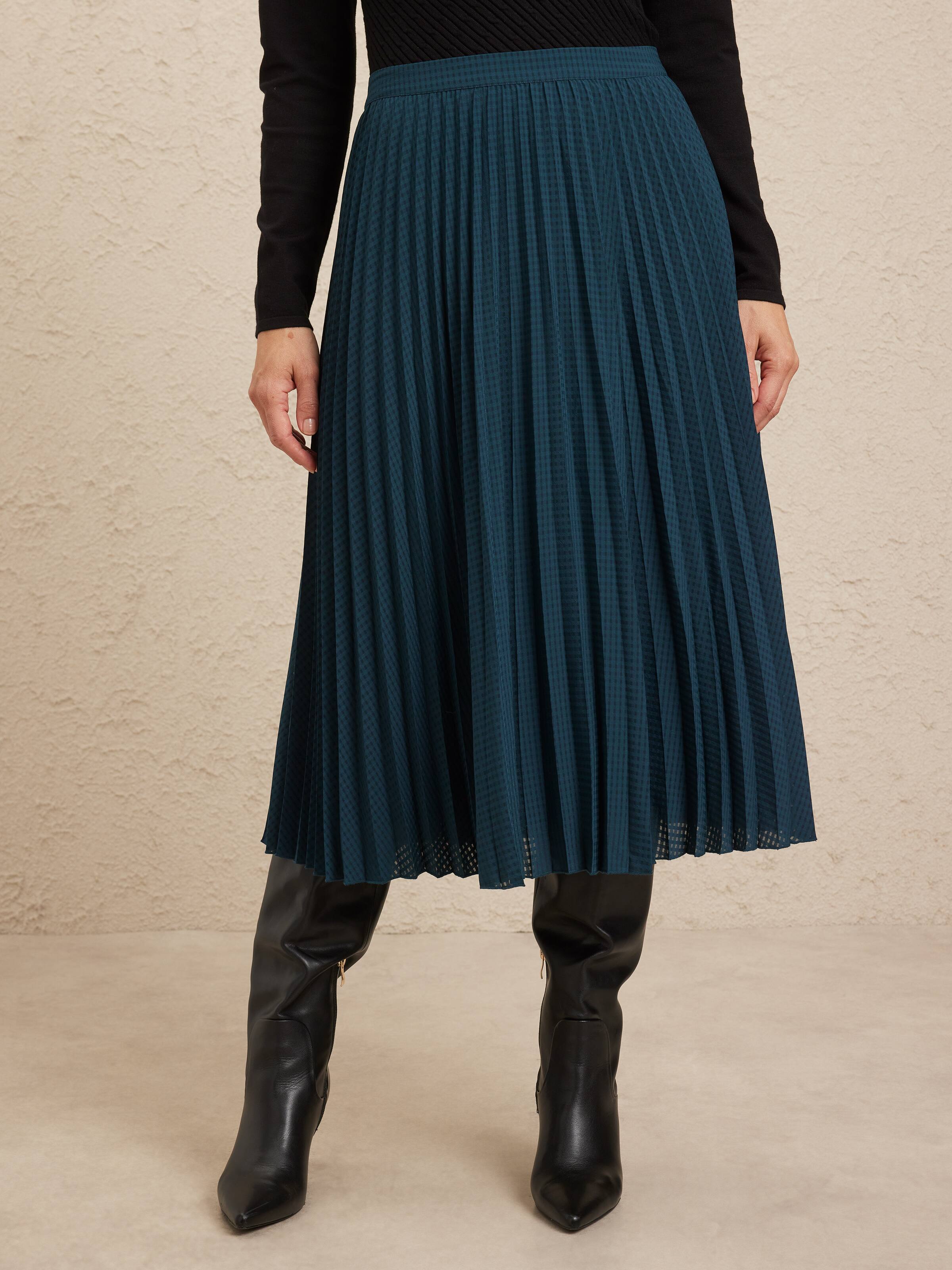 Carrie Check Pleat Skirt