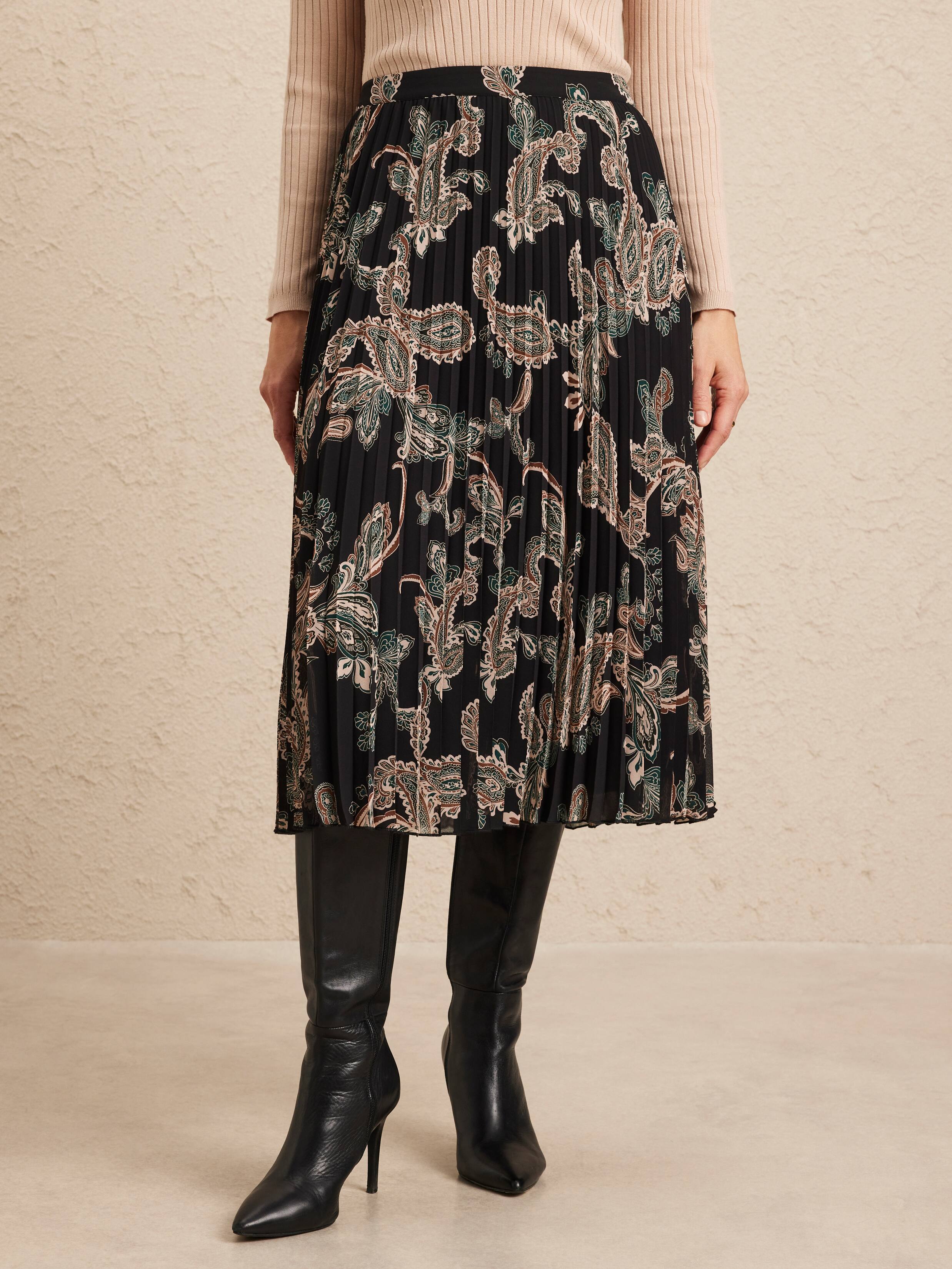Paige Paisley Pleat Skirt