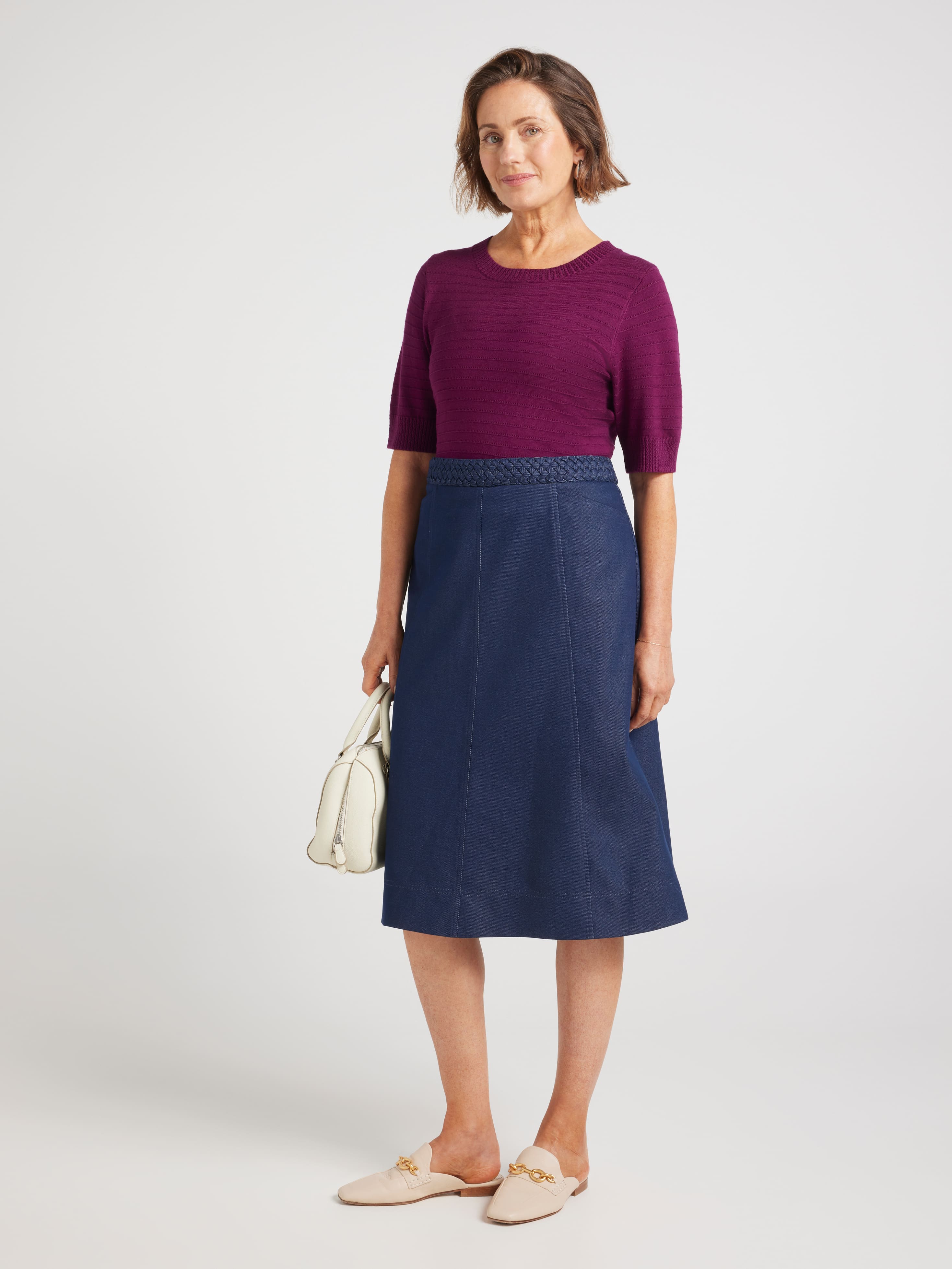 Brodie Denim Midi Skirt