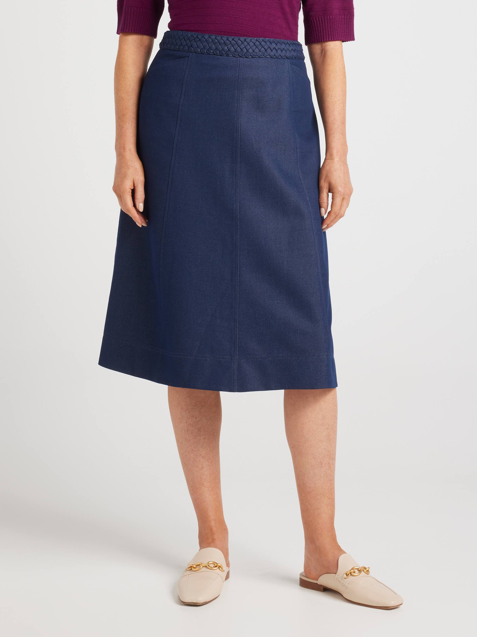 Brodie Denim Midi Skirt