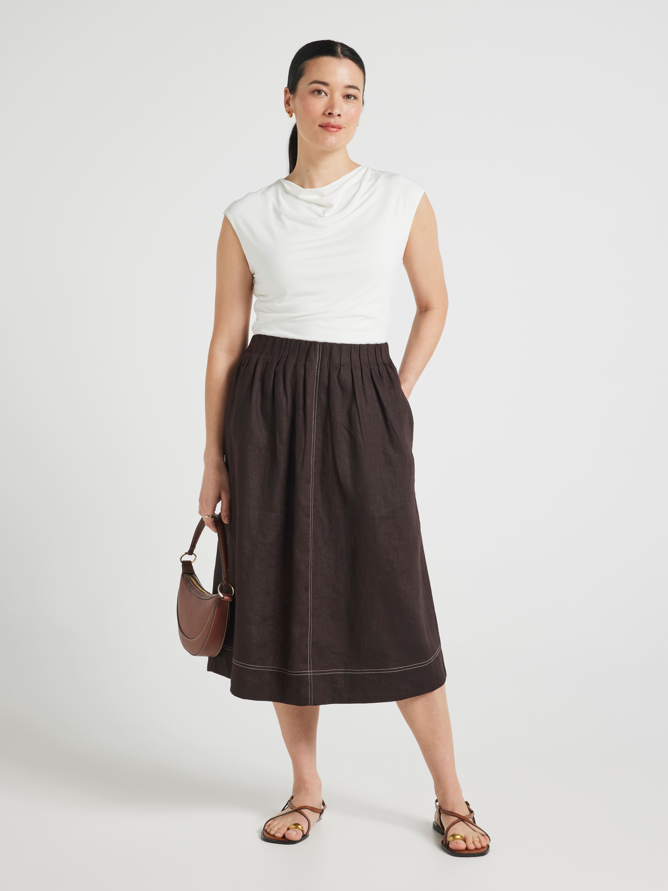 Laura Linen Gathered Skirt