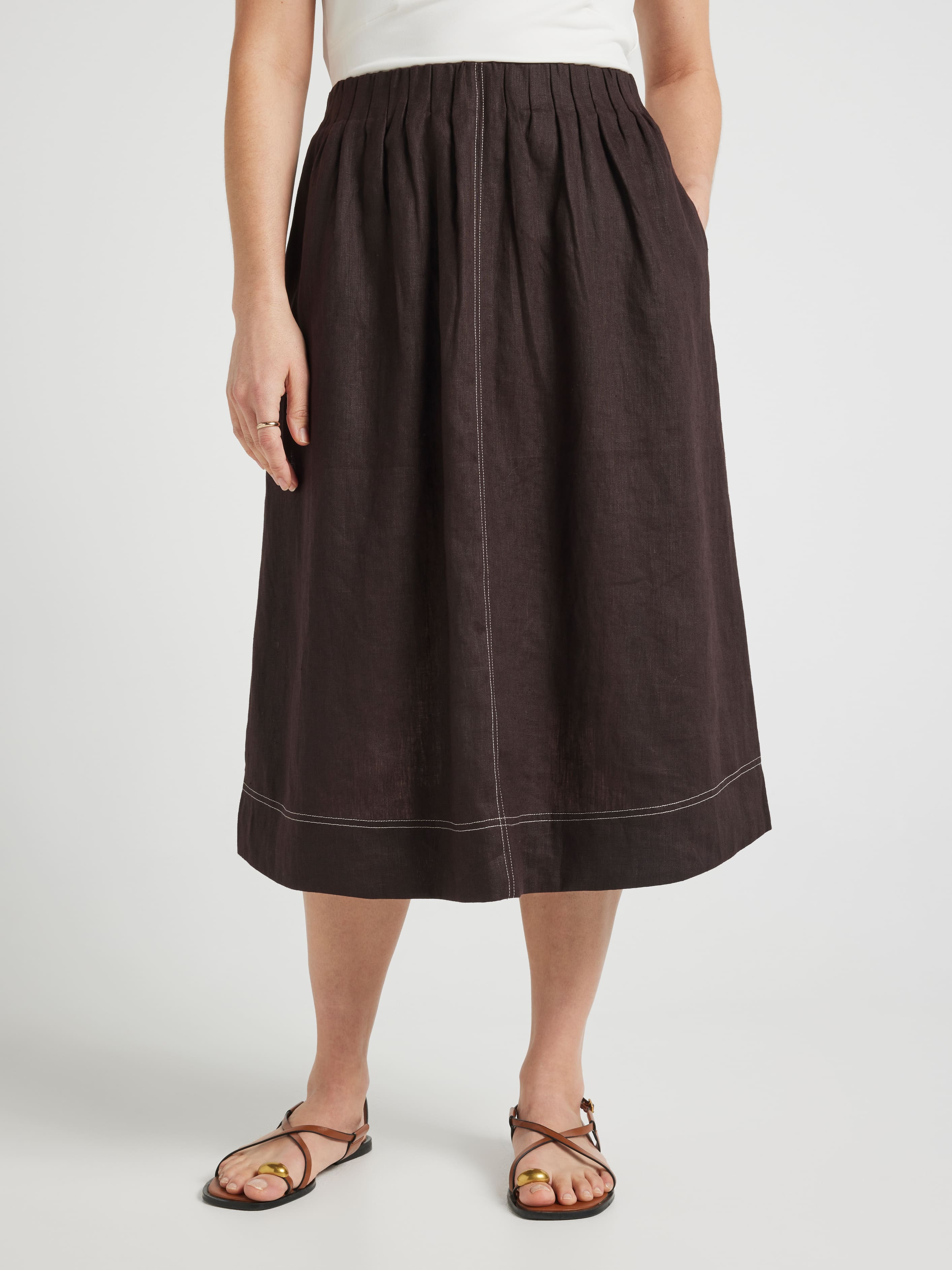 Laura Linen Gathered Skirt