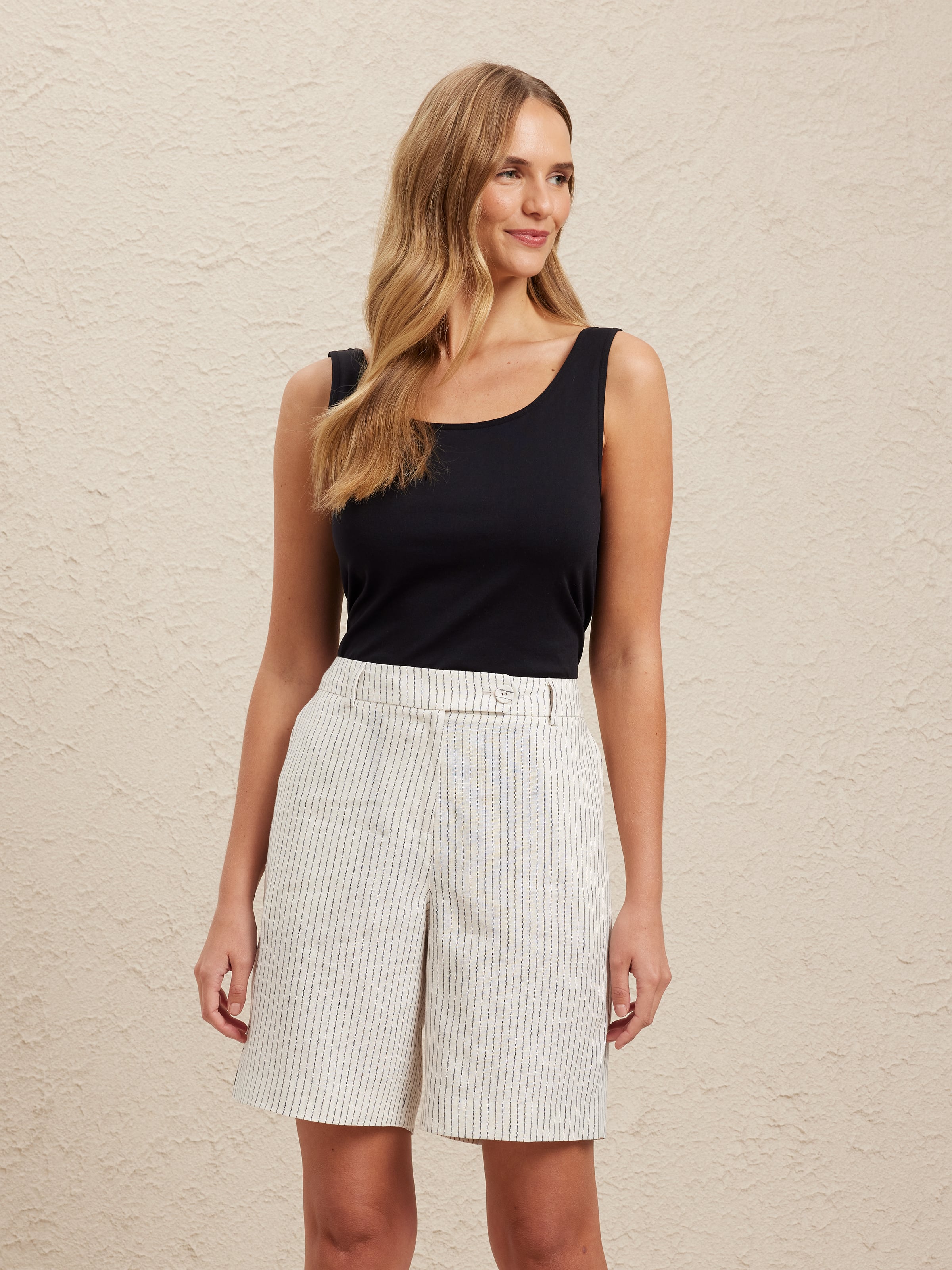 Pinstripe Linen Short