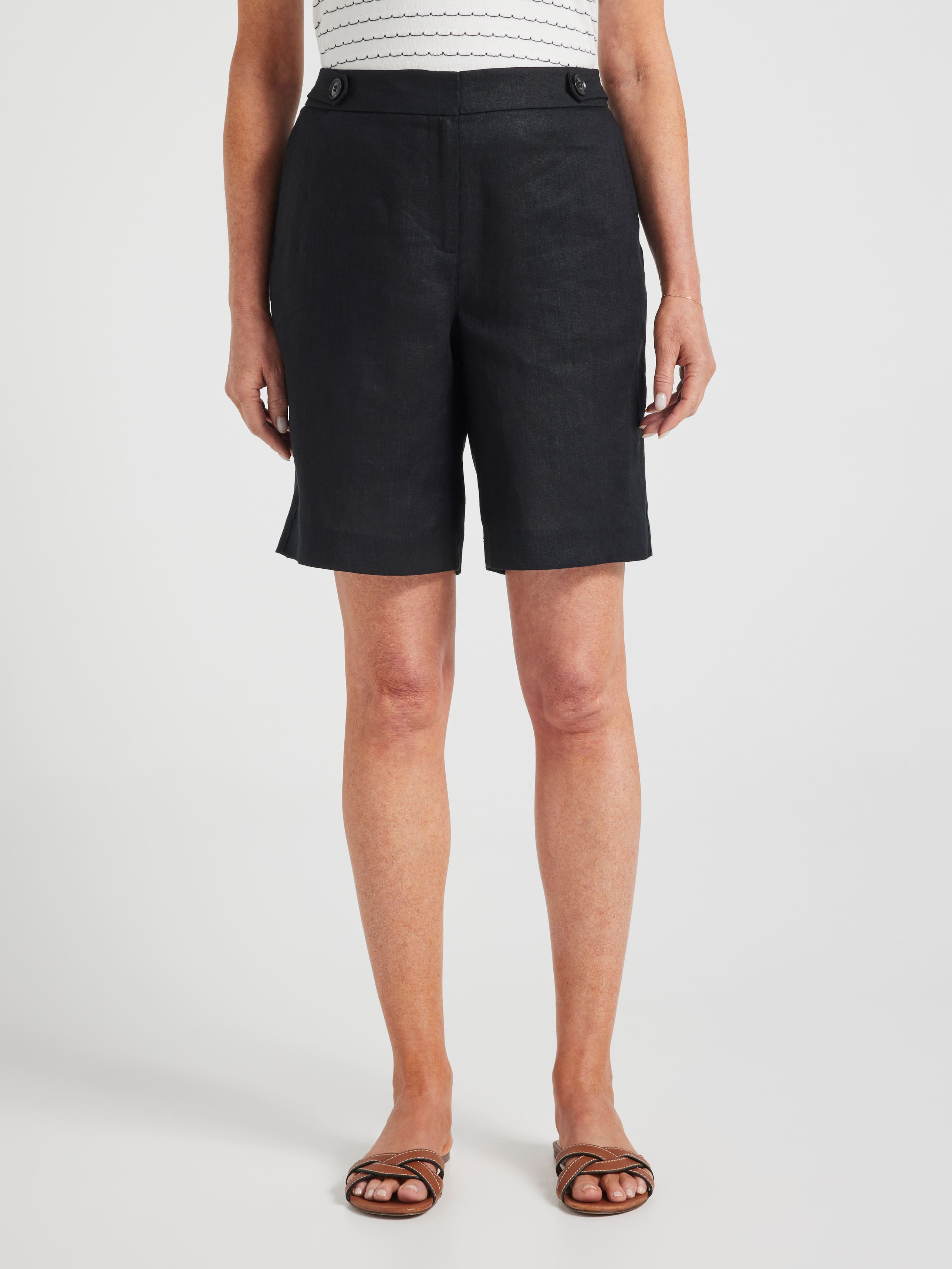 Thea Knee Length Linen Short