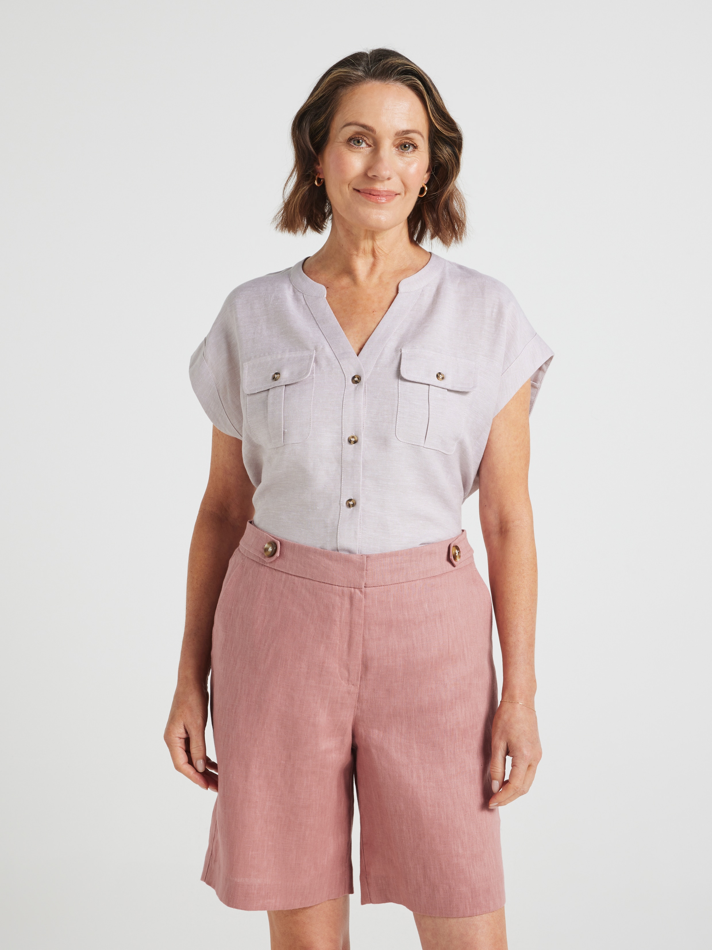 Thea Knee Length Linen Short