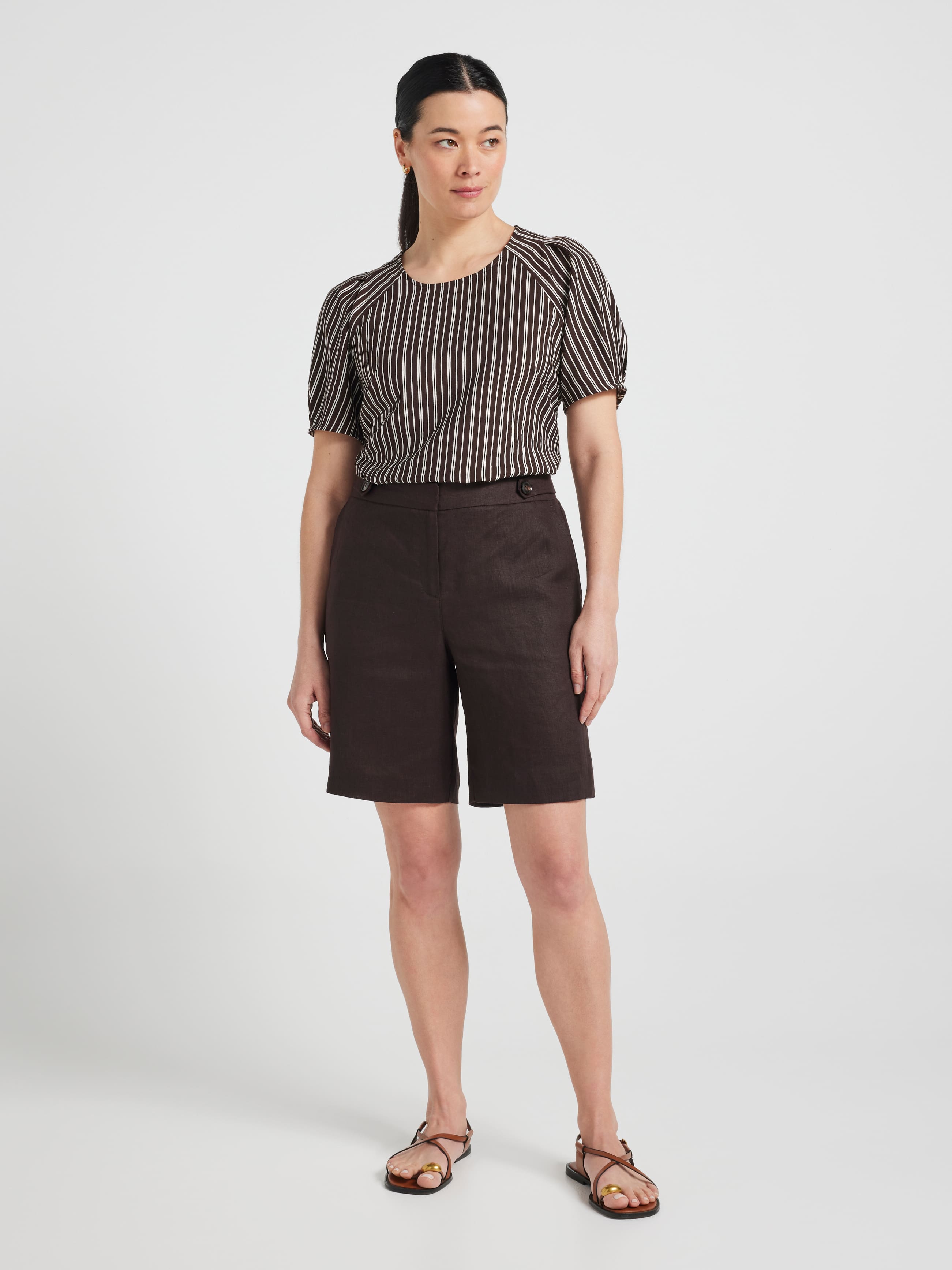 Thea Knee Length Linen Short