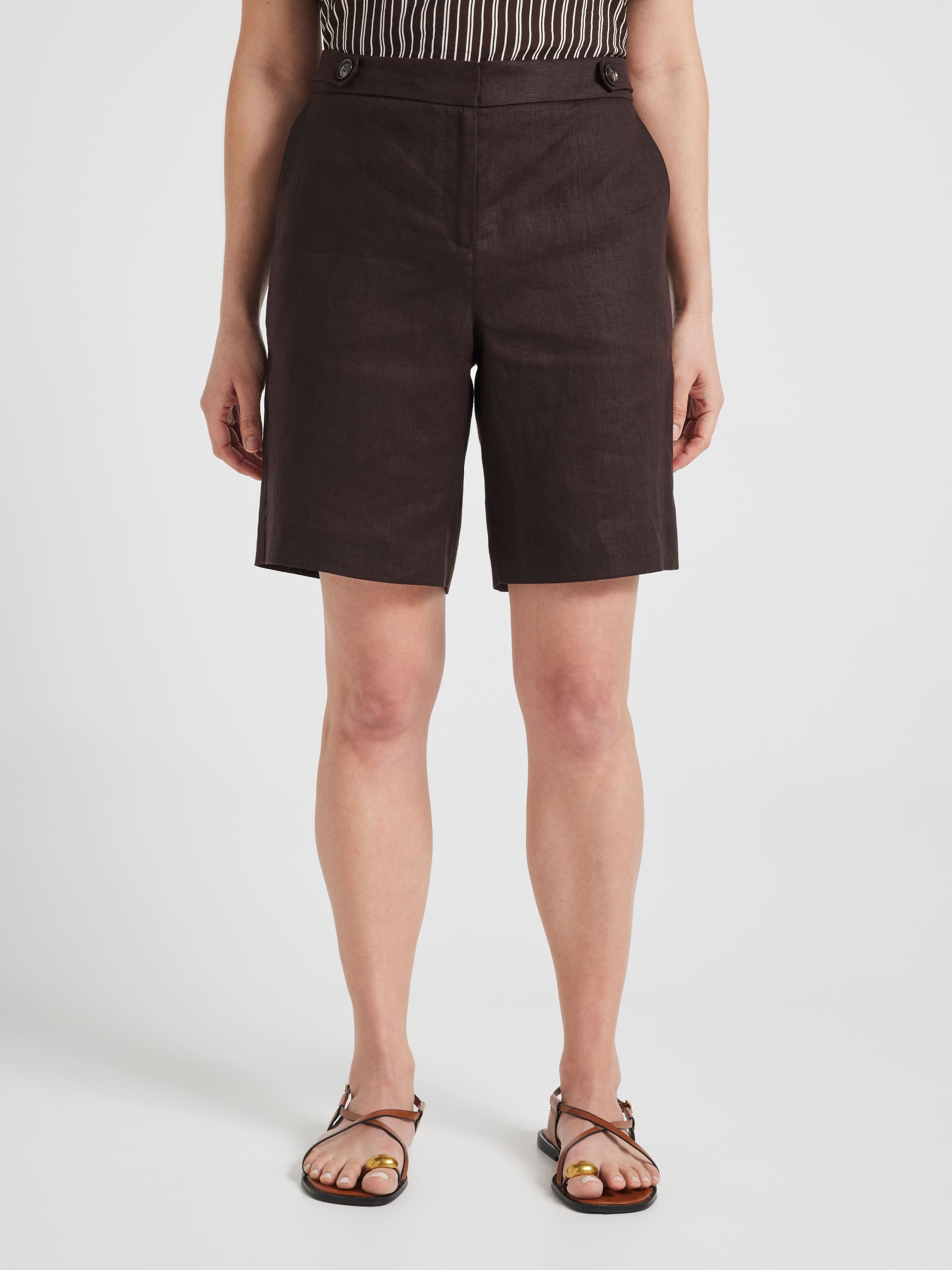 Thea Knee Length Linen Short