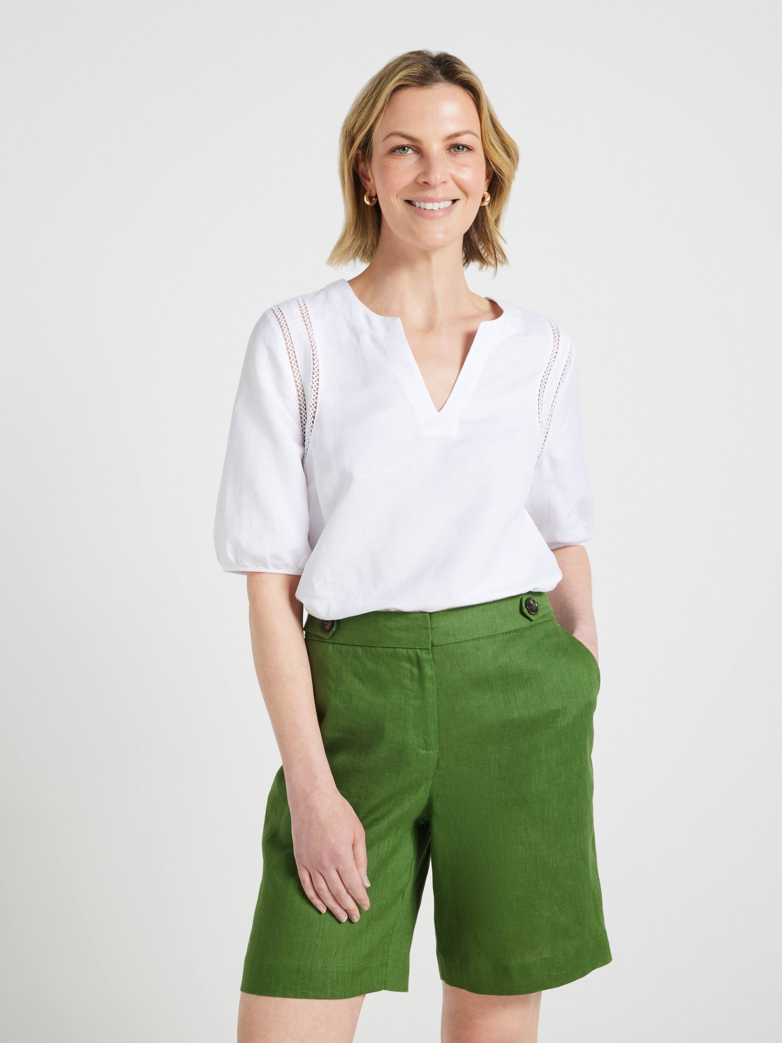 Thea Knee Length Linen Short