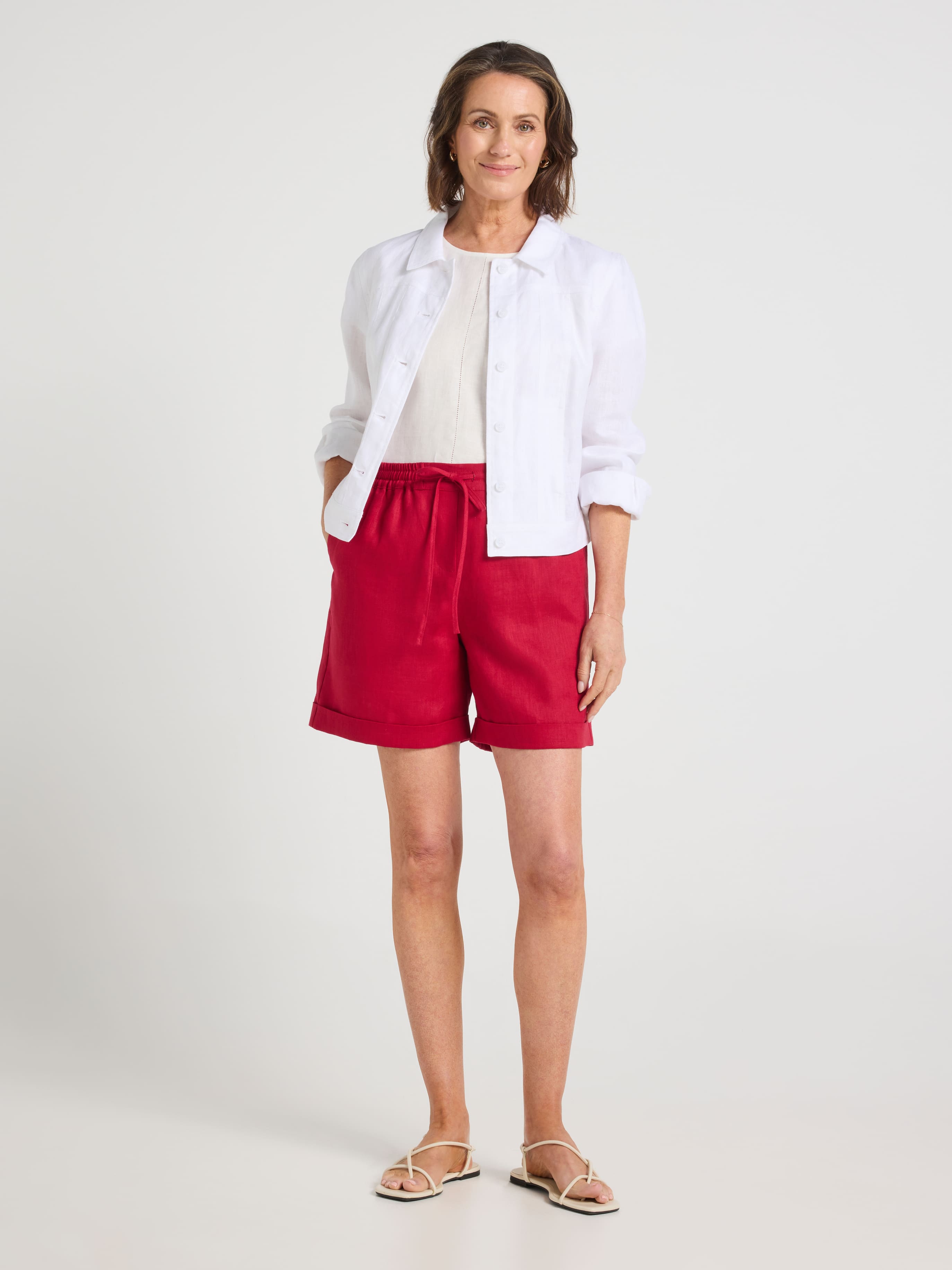 Lizzy Linen Cuffed Short