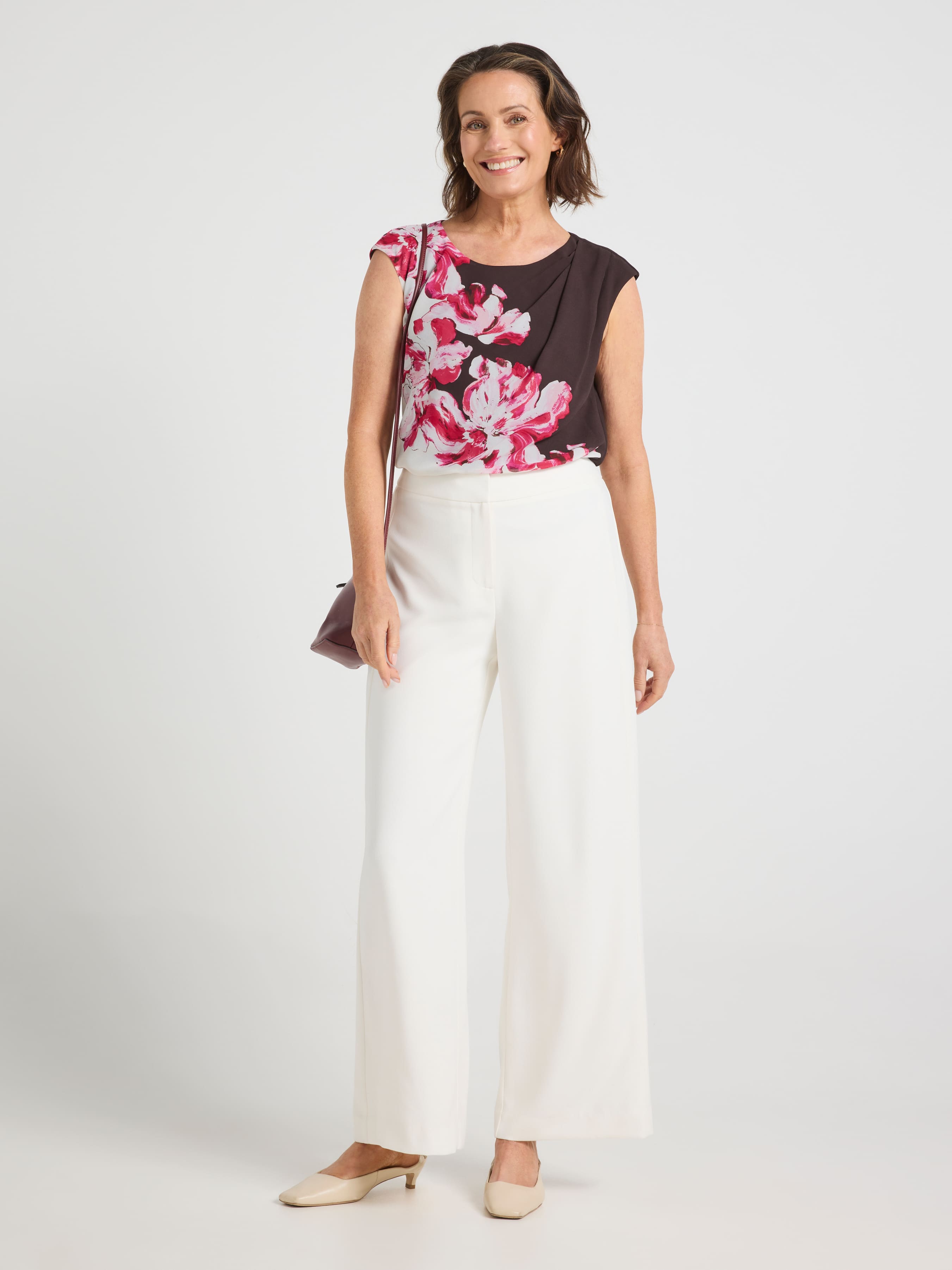Paige Short Sleeve Side Gather Blouse
