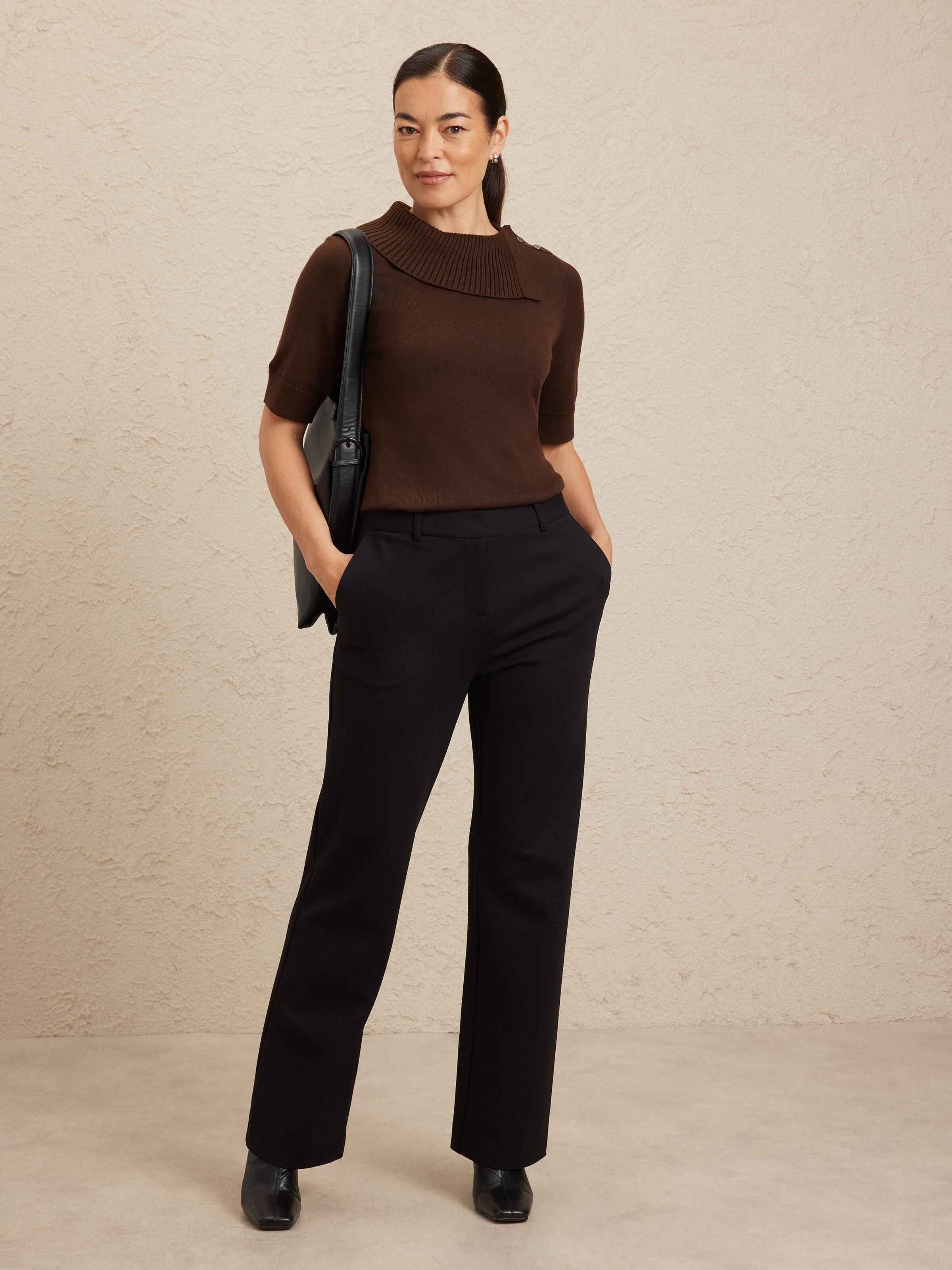 Ellie Button Roll Neck Jumper