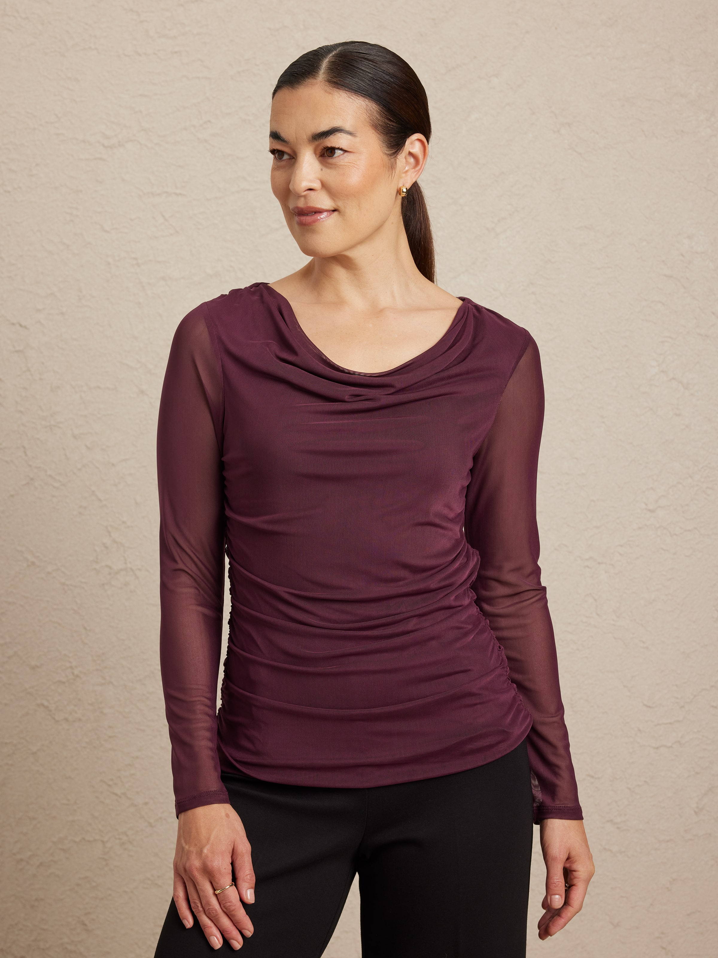 Gayle Mesh Long Sleeve Top