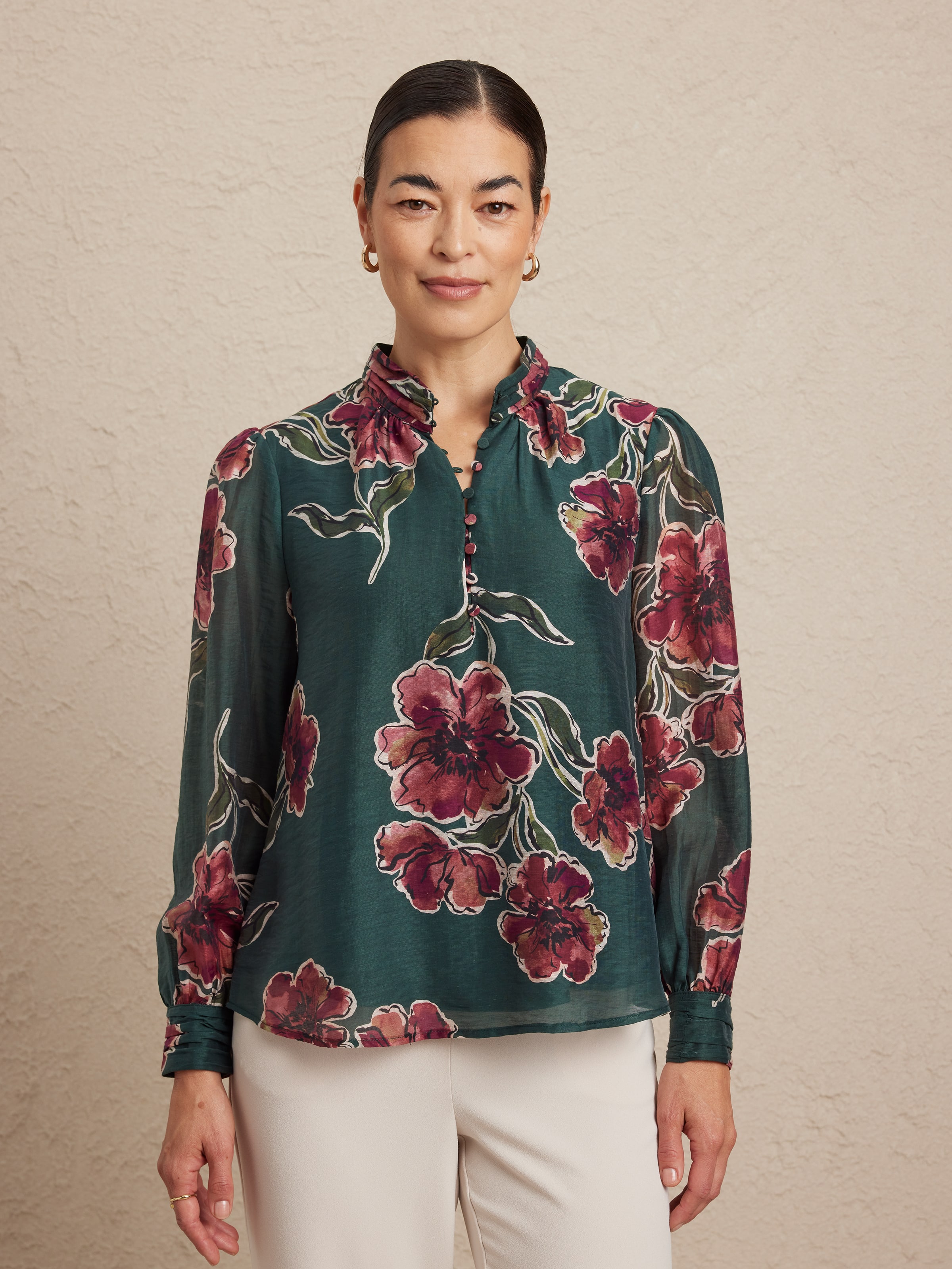 Sierra Button Thru Lyocel Blouse