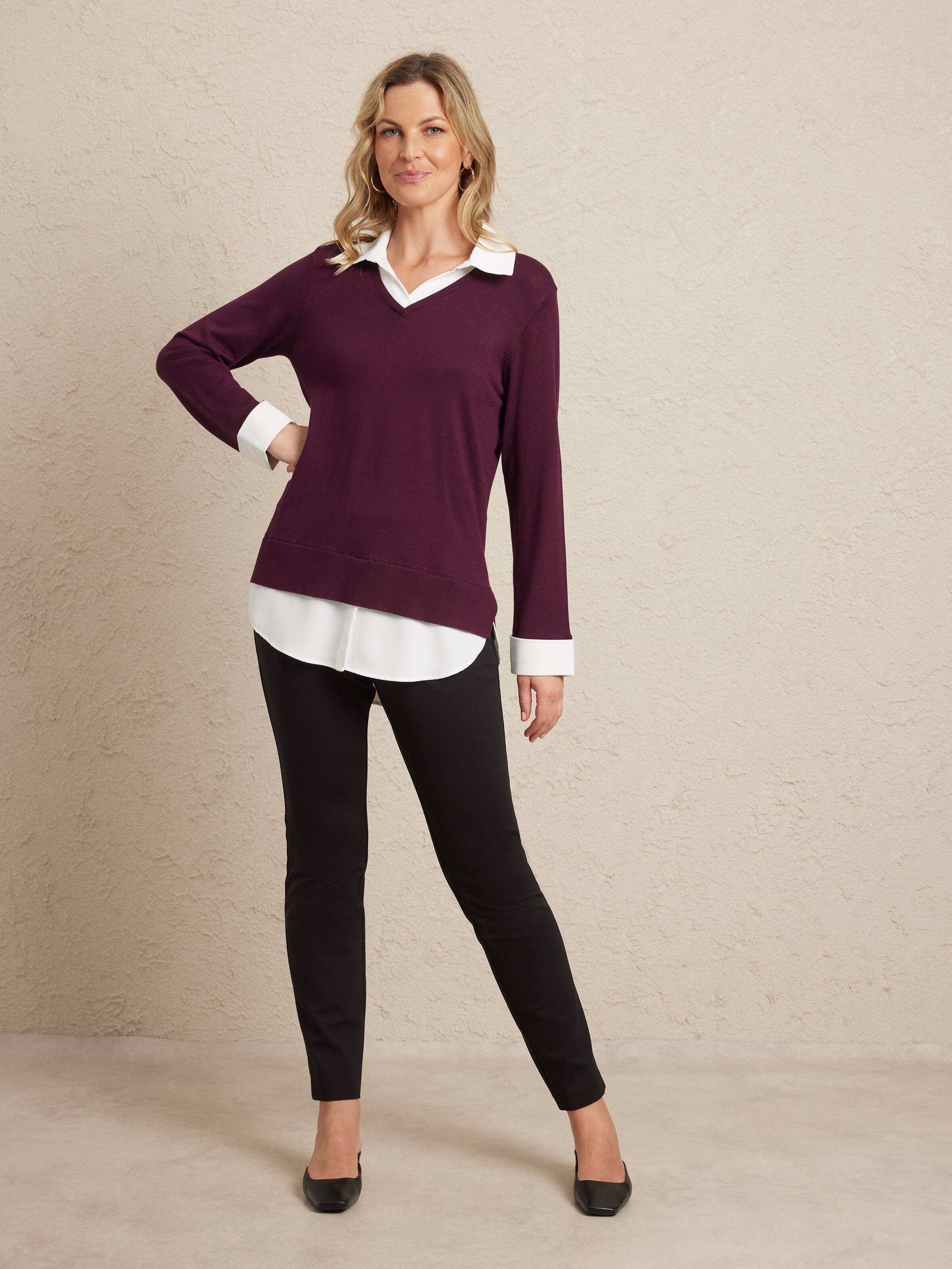 Long Sleeves Steph Shirt Collar Jumper