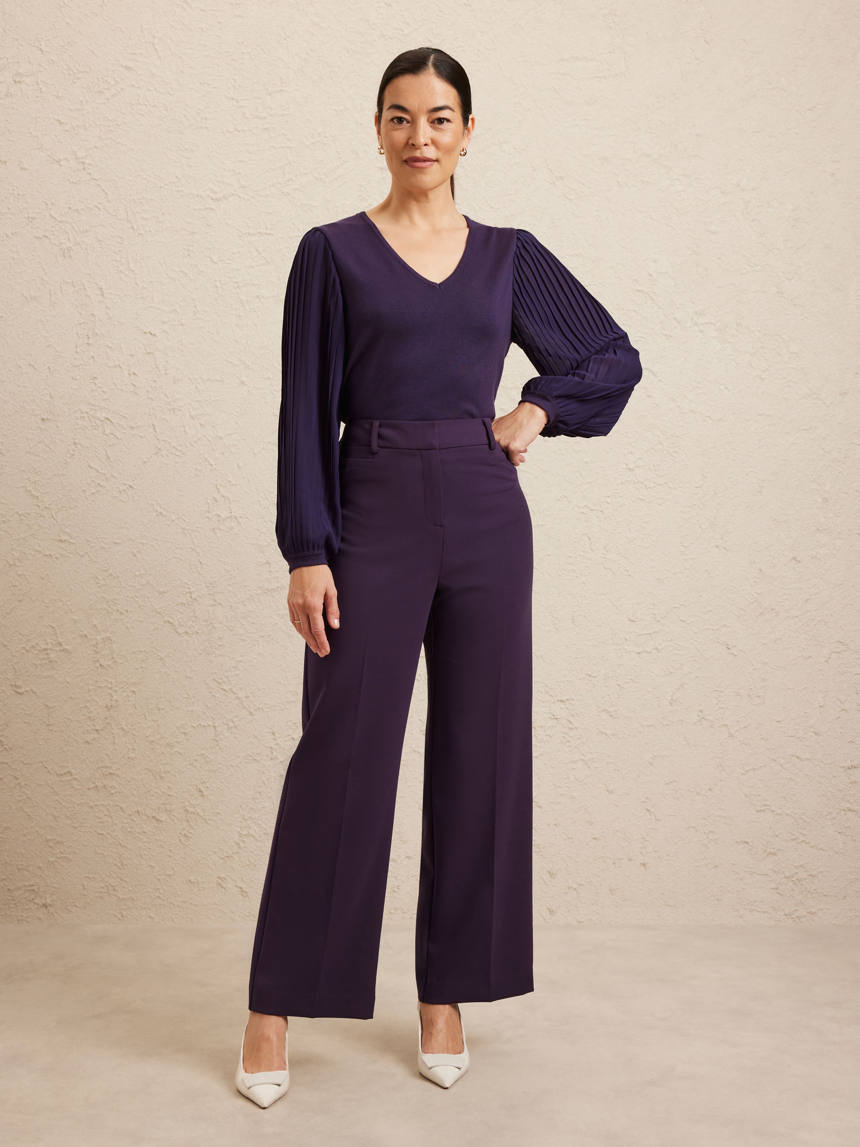 Long Pleat Sheer Sleeve Kim Jump