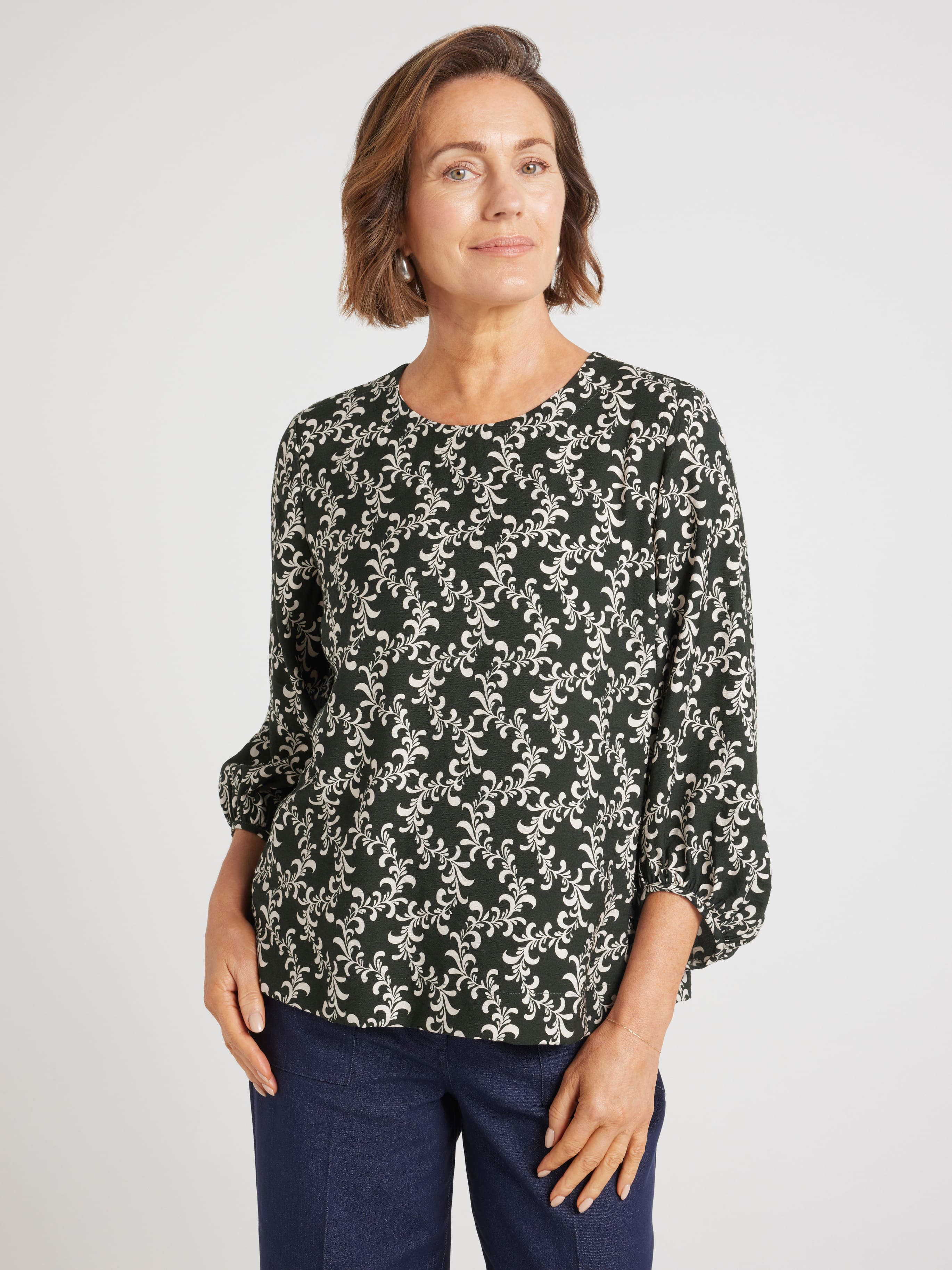 Maeve 3/4 Sleeve Straight Hem Top
