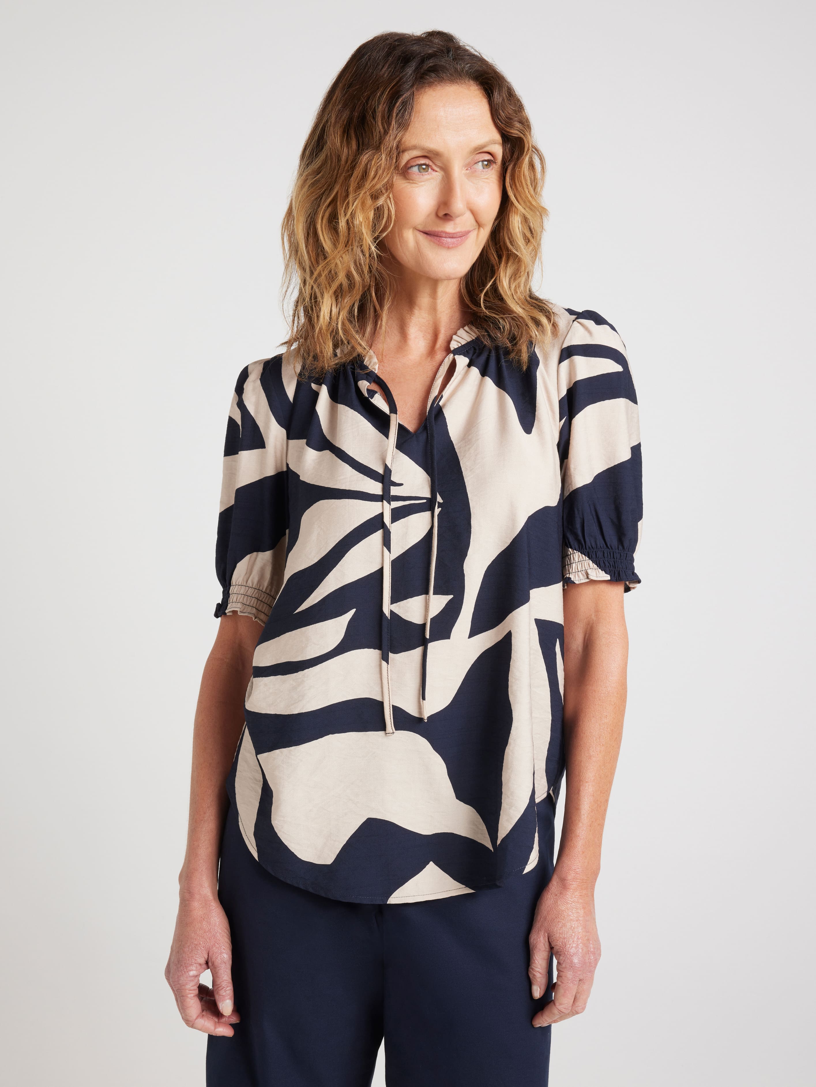 Ellie Neck Tie Blouse